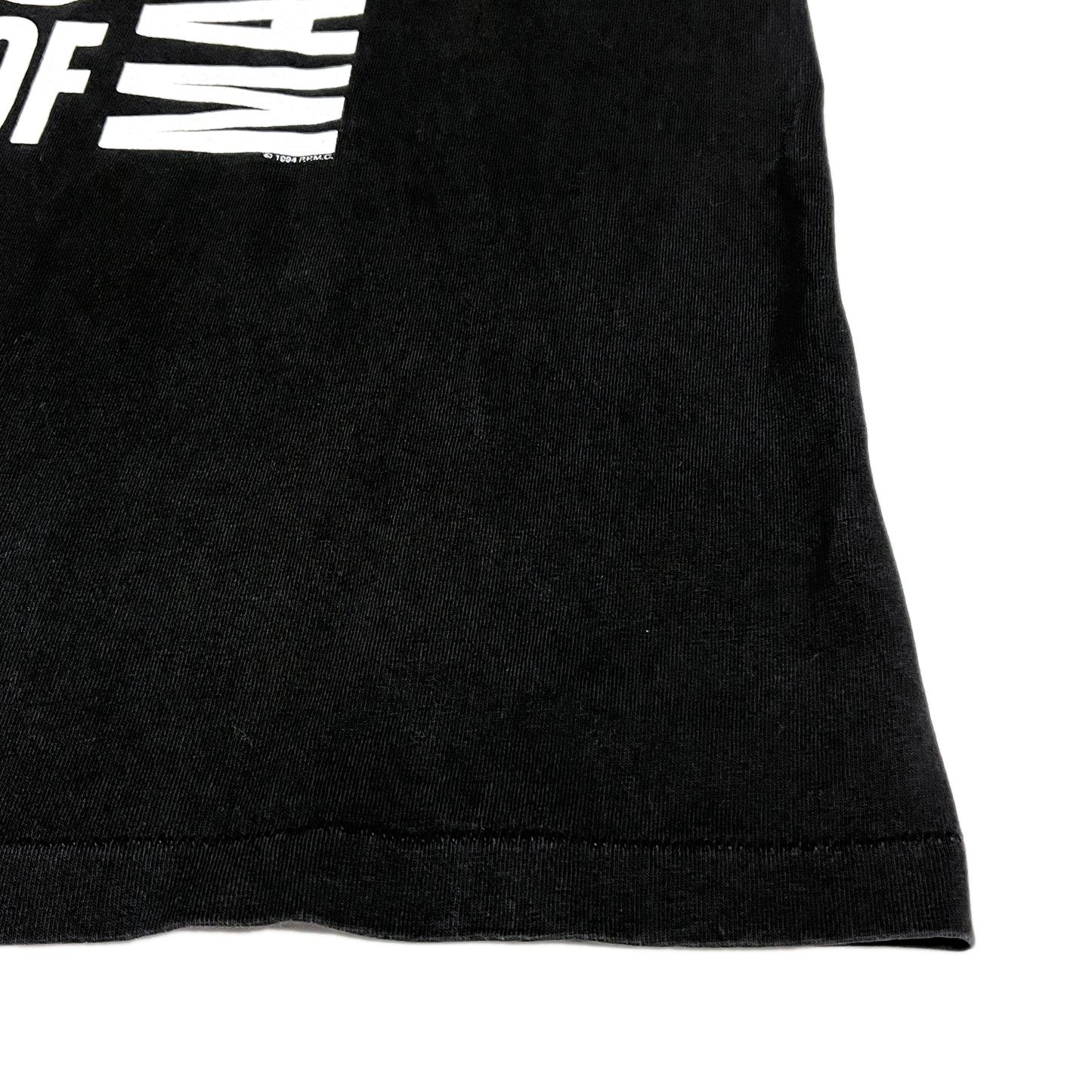 90s Hanes The Who T XL ディテール 袖口と下地の縫い目 黒色