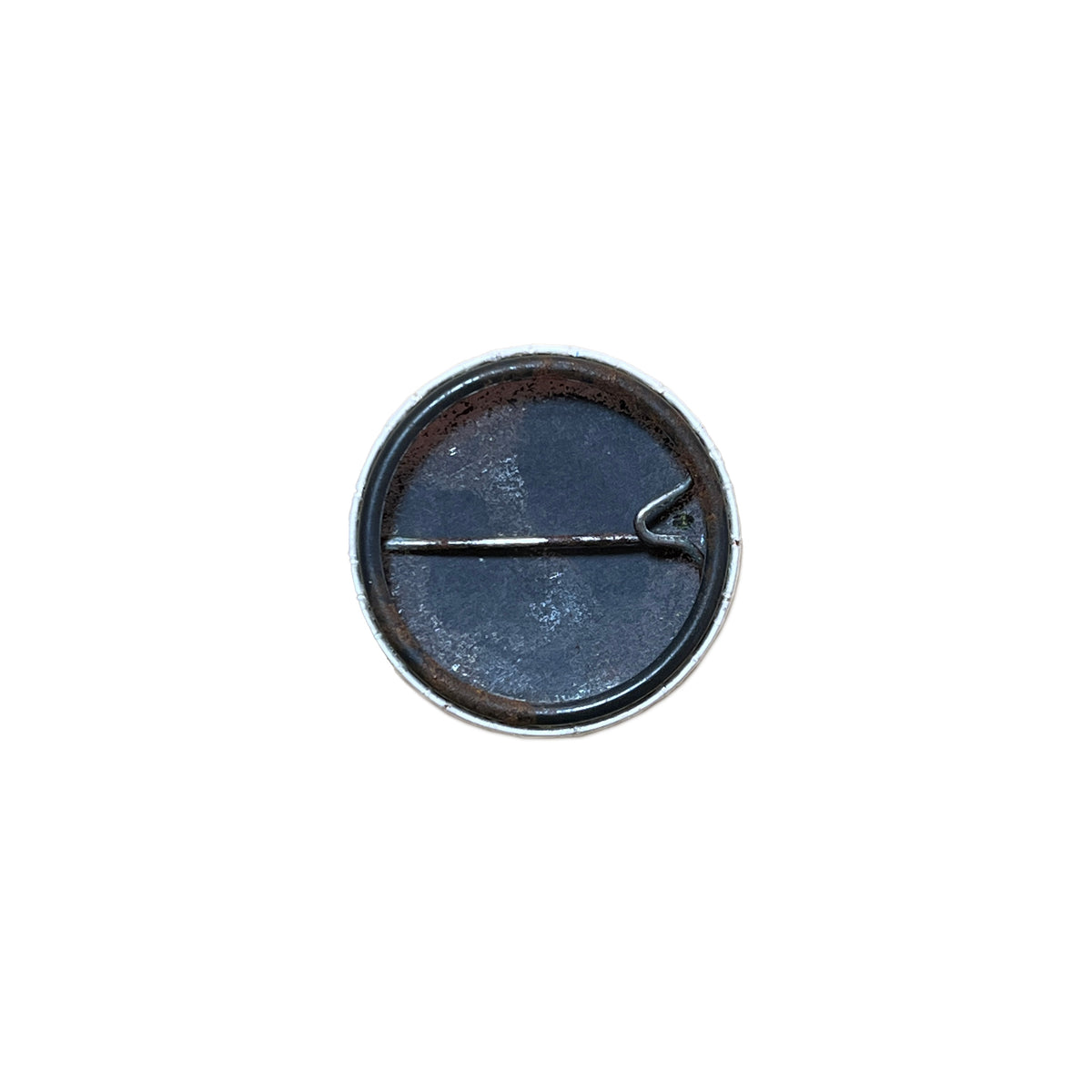 Gary Numan Badge 背面 金属製ボタン 中央に横の金属棒 右側に小さな金属突起