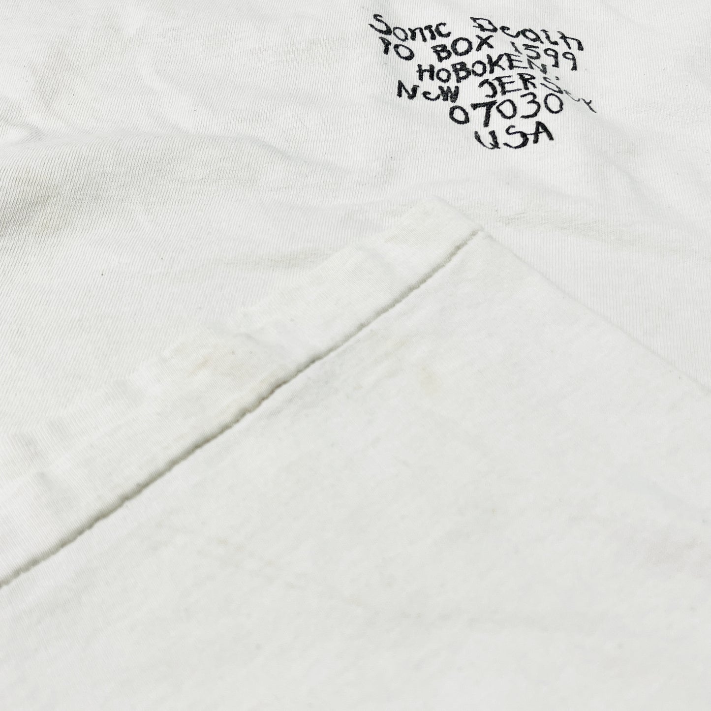90s UnKnown Sonic Youth "Sonic Death" T XL ブランドタグ 3 左胸に「Sonic Death to Box 1599 Ho