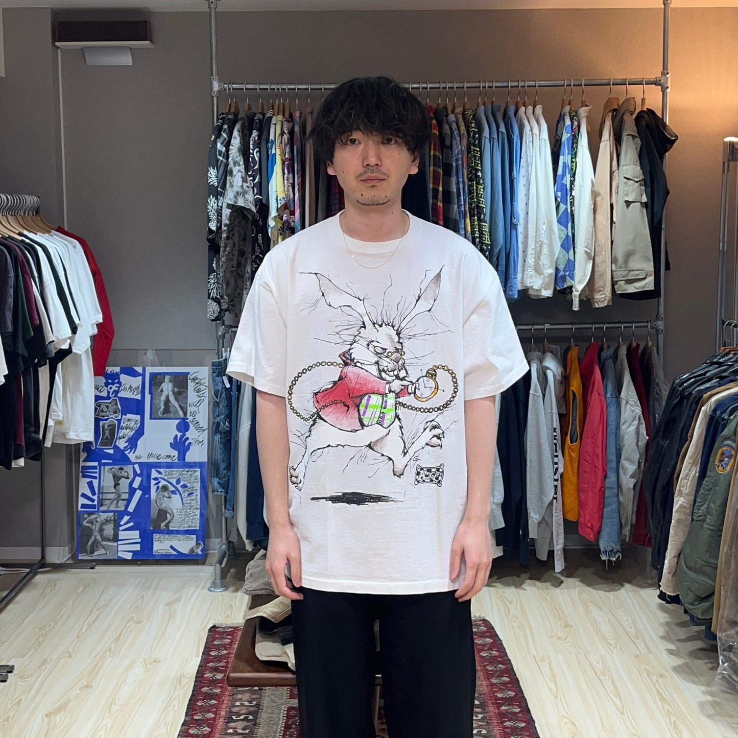 90's ANDAZIA Alice in Wonderland 白うさぎ T Size (XXL) 希少サイズ!