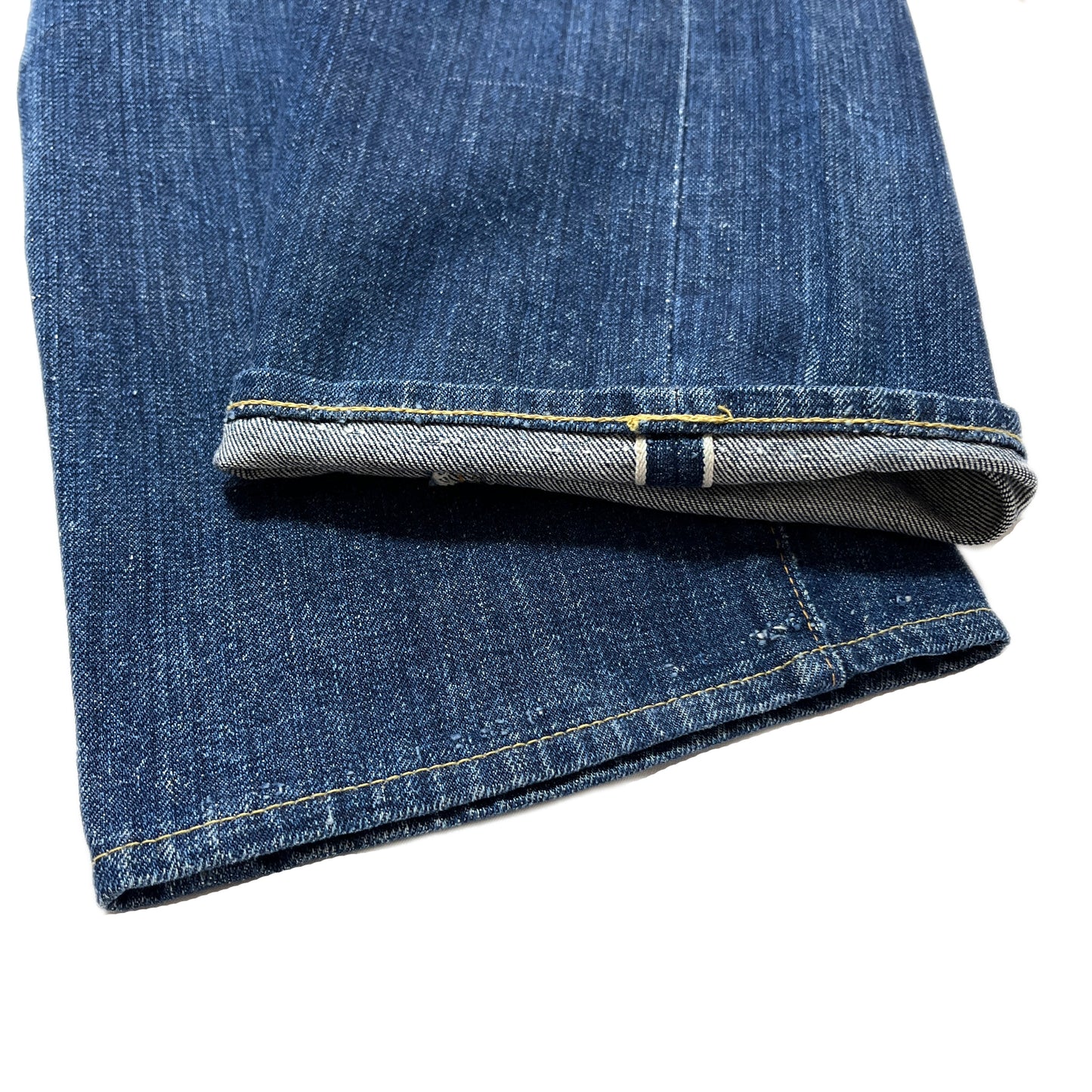 70s Levi's 505 Big-E 耳付き W36 L28 ディテール 素材の織り方 皺