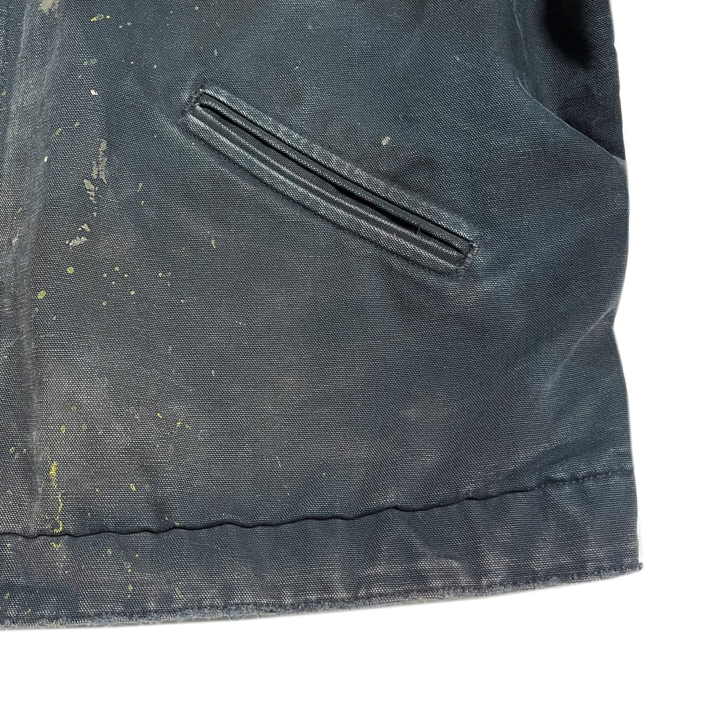 Carhartt DETROIT JKT Black 極上雰囲気 XL ディテール 2 ダークネイビーの生地 汚れ
