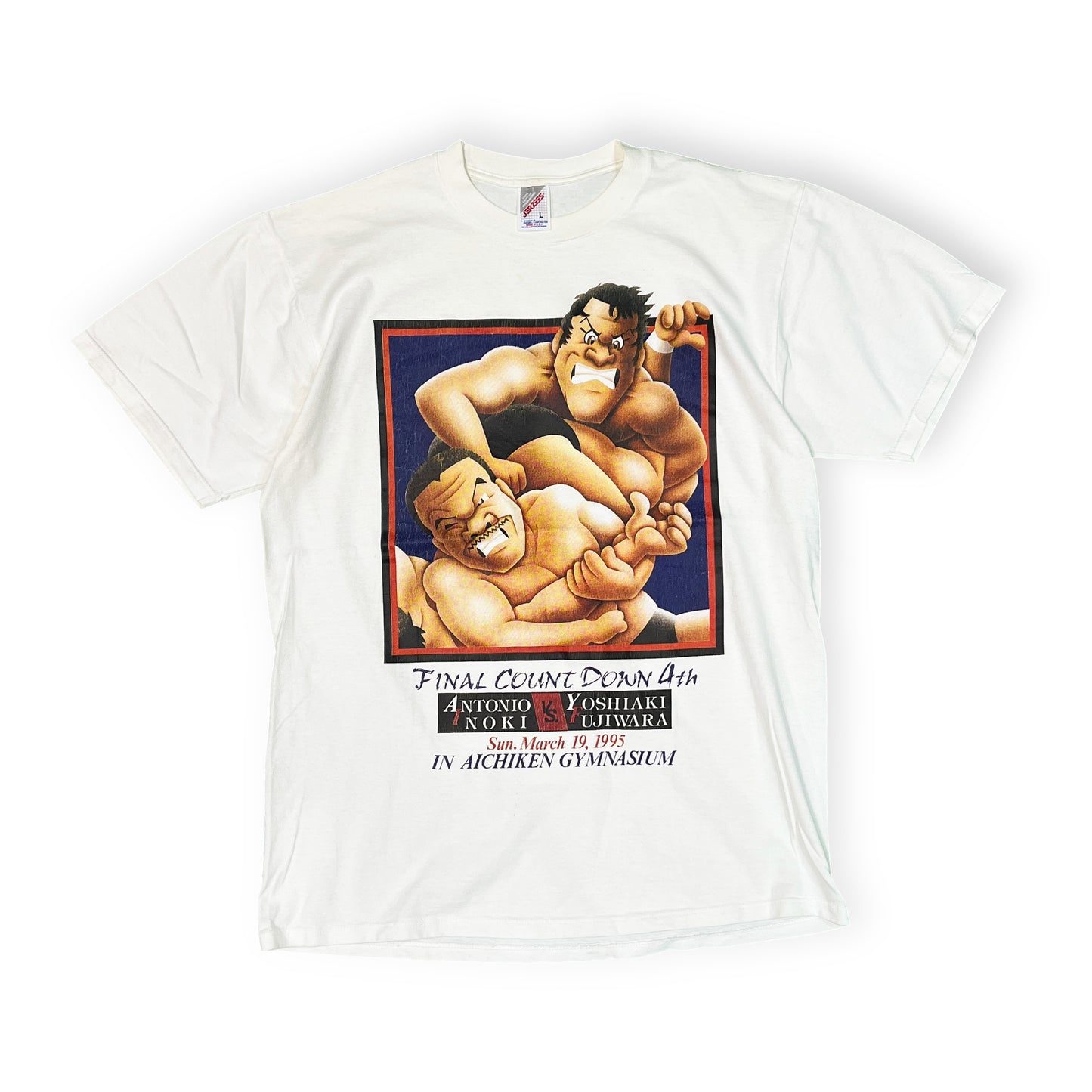 90's JERZEES アントニオ猪木 藤原喜明 T Size (L)