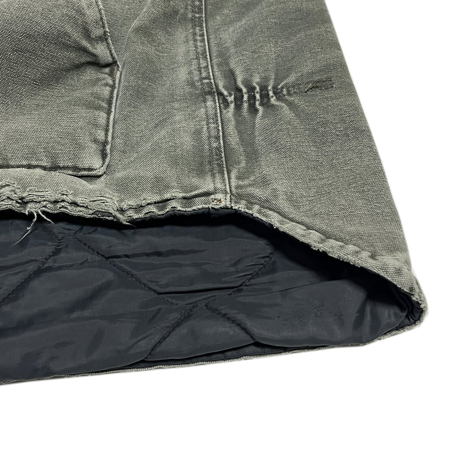 アメリカ製 カーハート Carhartt ダックベスト モスグリーン XL ブランドタグ 8 ゴールドジップ Carharttロゴタグ