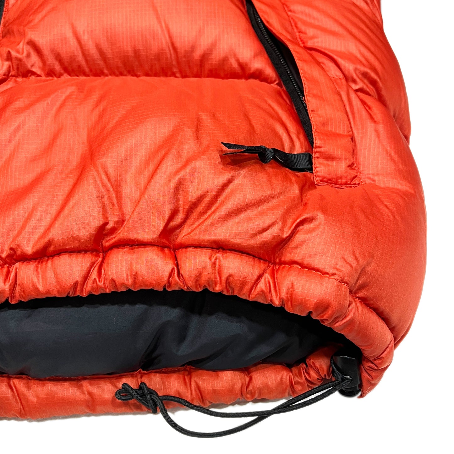 90s North Face Nuptse JKT "Mango Orange" XXL ディテール 9 オレンジと黒の2色 ロゴ ファスナー
