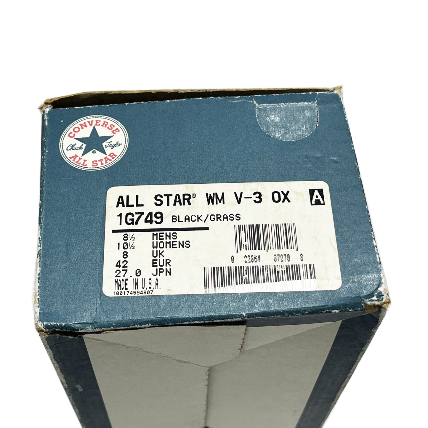 90s Converse Allstar "ベルクロ" 8 1/2 ディテール 7 ベルクロの紐 緑の縫い目 サイズ8 1/2
