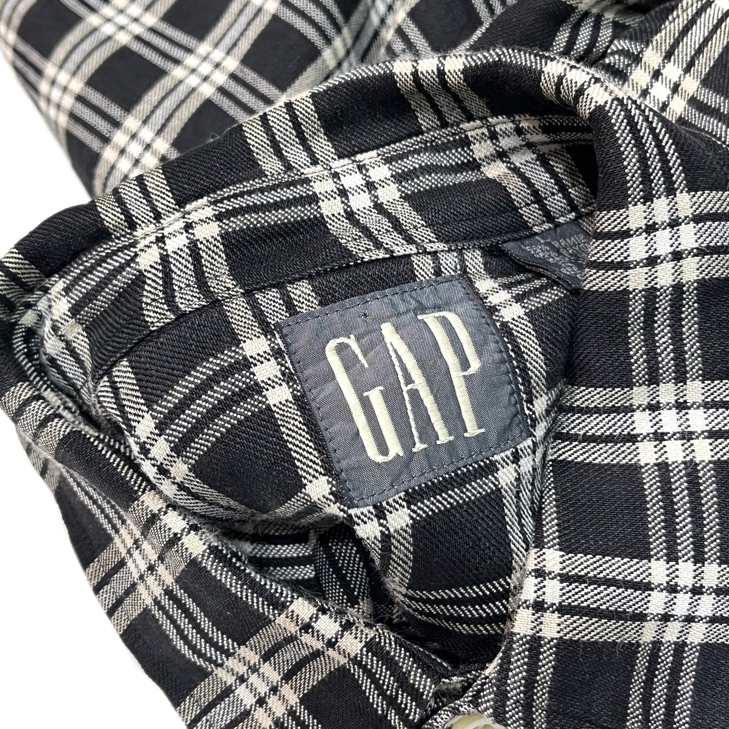 Old Gap L/S SH Rayon X Ramie 好配色チェック Size (L)