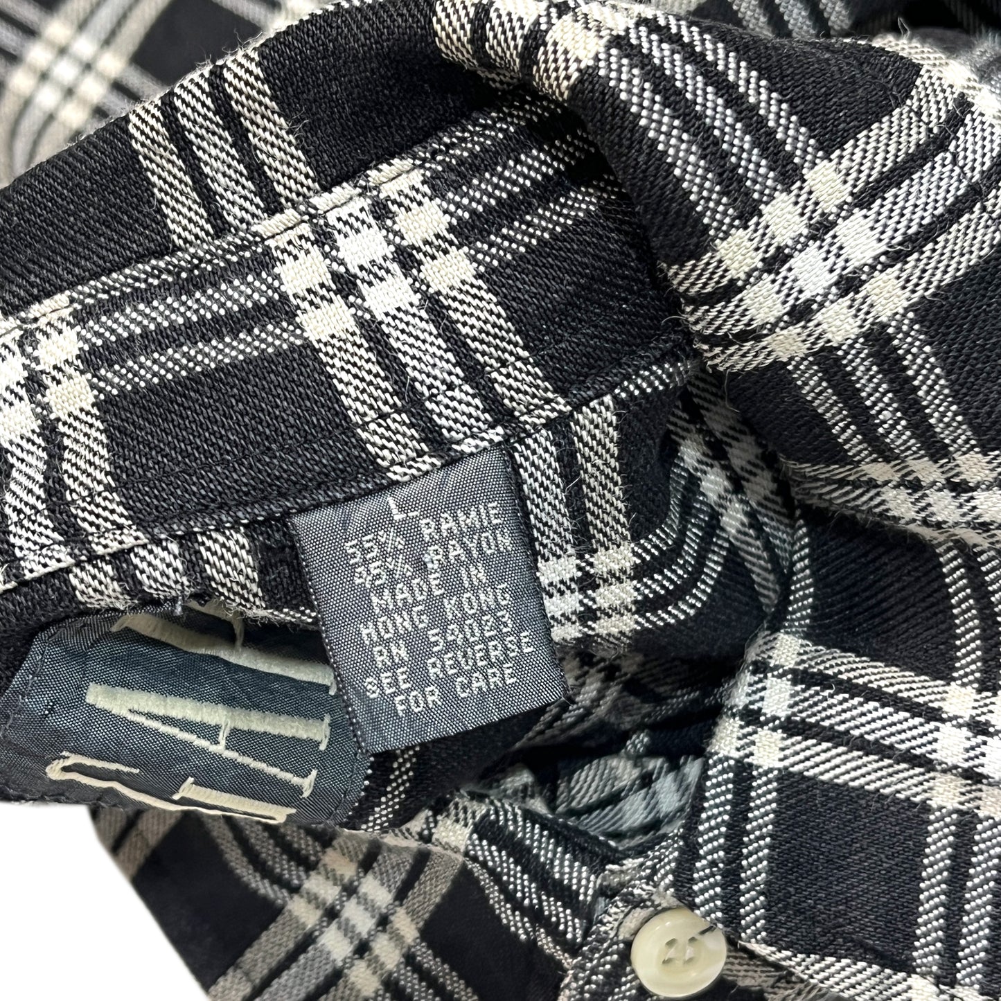 Old Gap L/S SH Rayon X Ramie 好配色チェック Size (L)