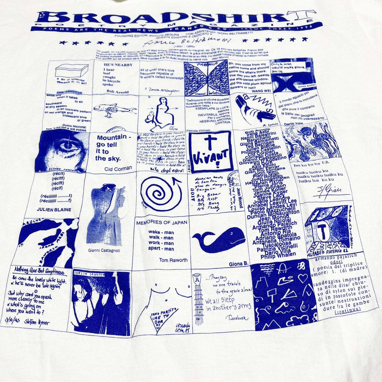 90's FRUIT OF THE LOOM Broadshirt Poetry Magazine T Size (XL)