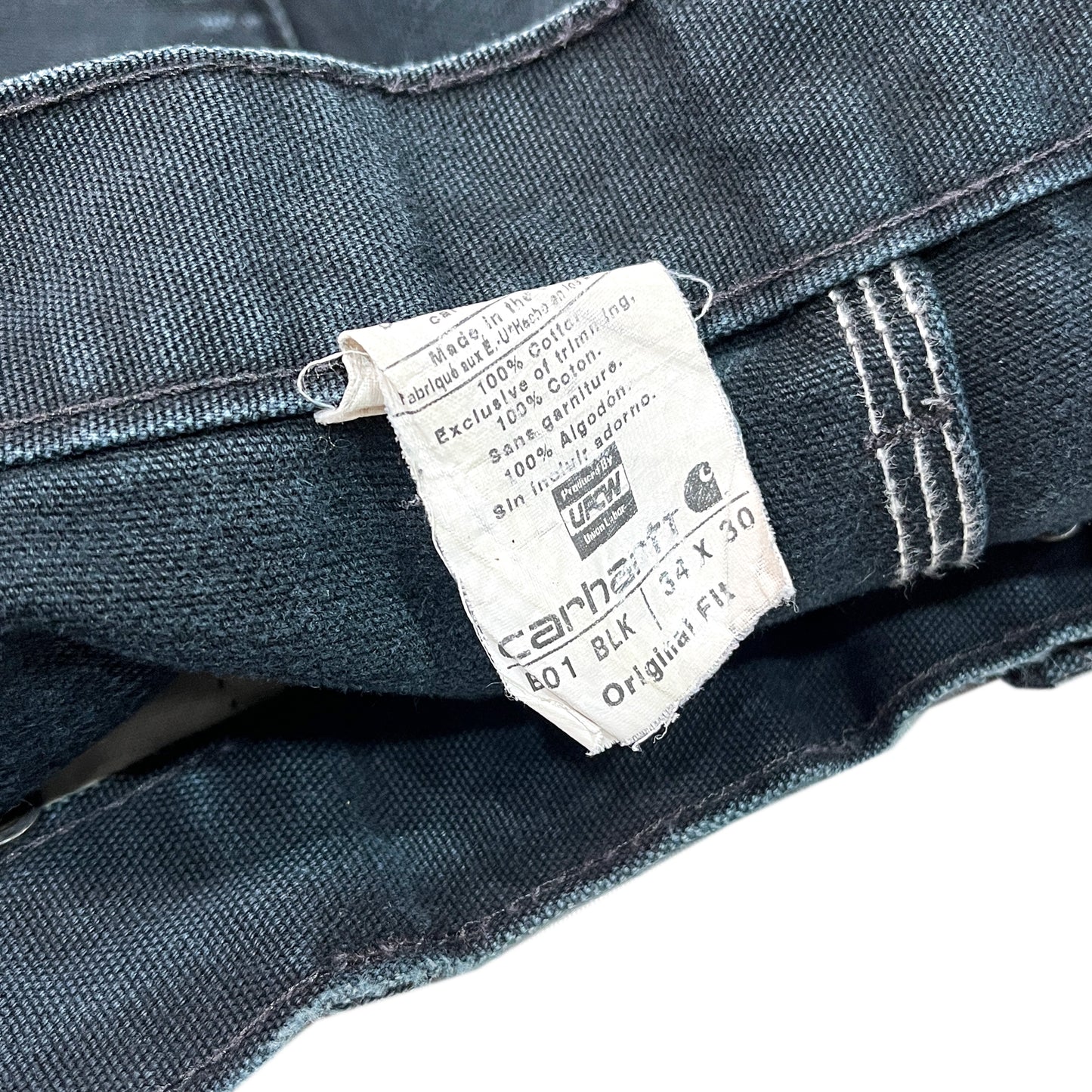アメリカ製 Carhartt ダブルニー ペインターPT ブラック Size (W34 L30)位