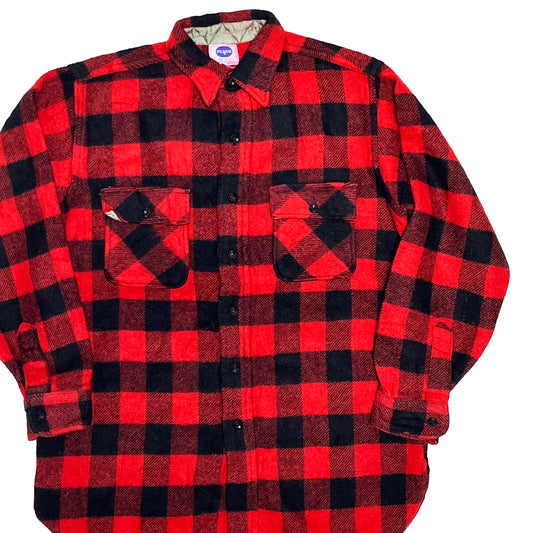 60's PILGRIM バッファローチェック Wool CPO SH 実寸(XL)位 ビッグサイズ!
