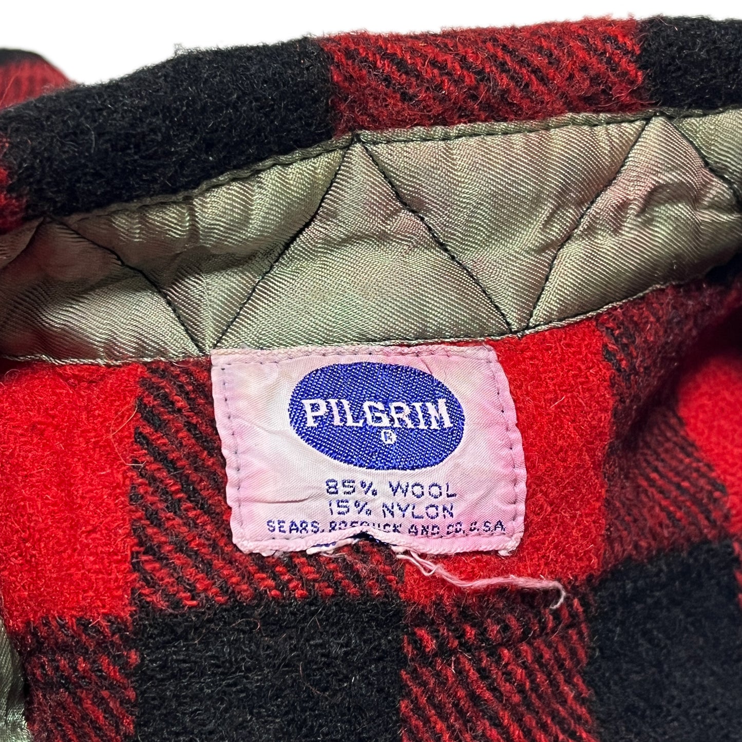 60's PILGRIM バッファローチェック Wool CPO SH 実寸(XL)位 ビッグサイズ!