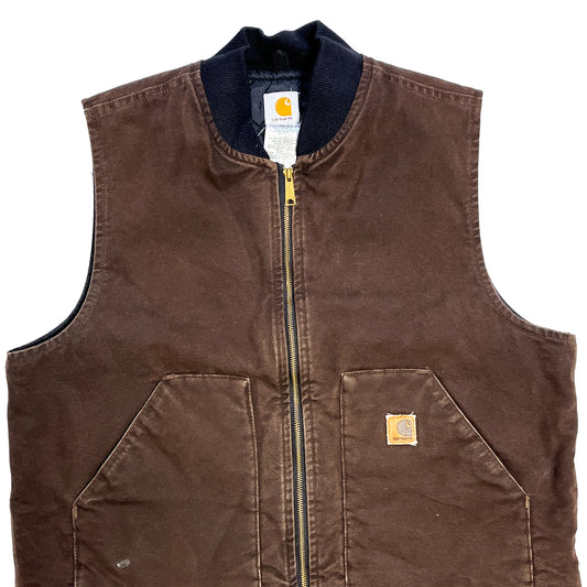 20 アメリカ製 Carhartt ダックベスト ブラウン Size (XL)