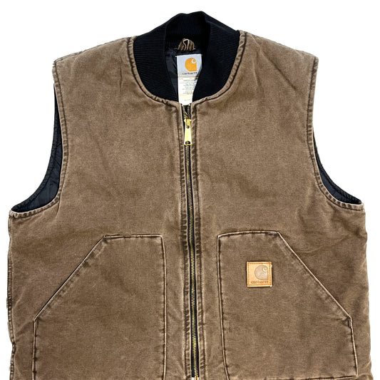 18 アメリカ製 Carhartt ダックベスト ブラウン Size (L)