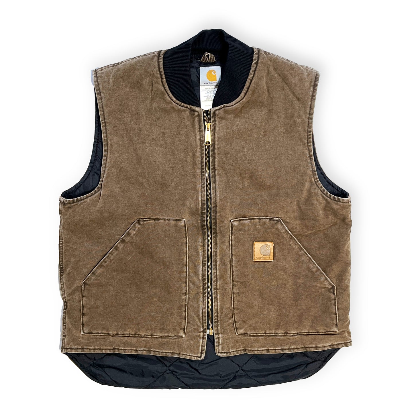 18 アメリカ製 Carhartt ダックベスト ブラウン Size (L)