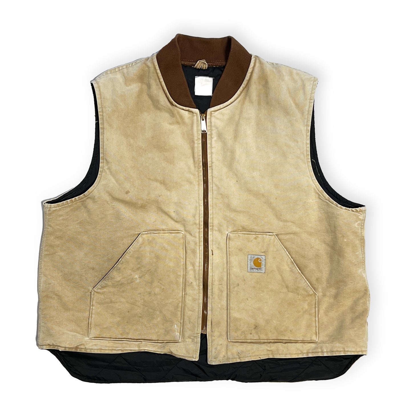 16 Carhartt ダックベスト ベージュ Size (XXL)位 ビッグサイズ!