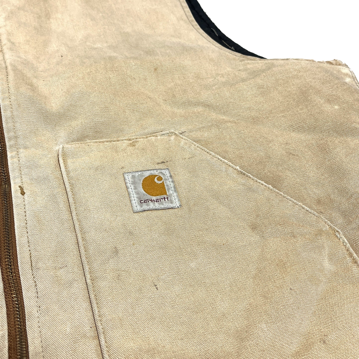 16 Carhartt ダックベスト ベージュ Size (XXL)位 ビッグサイズ!