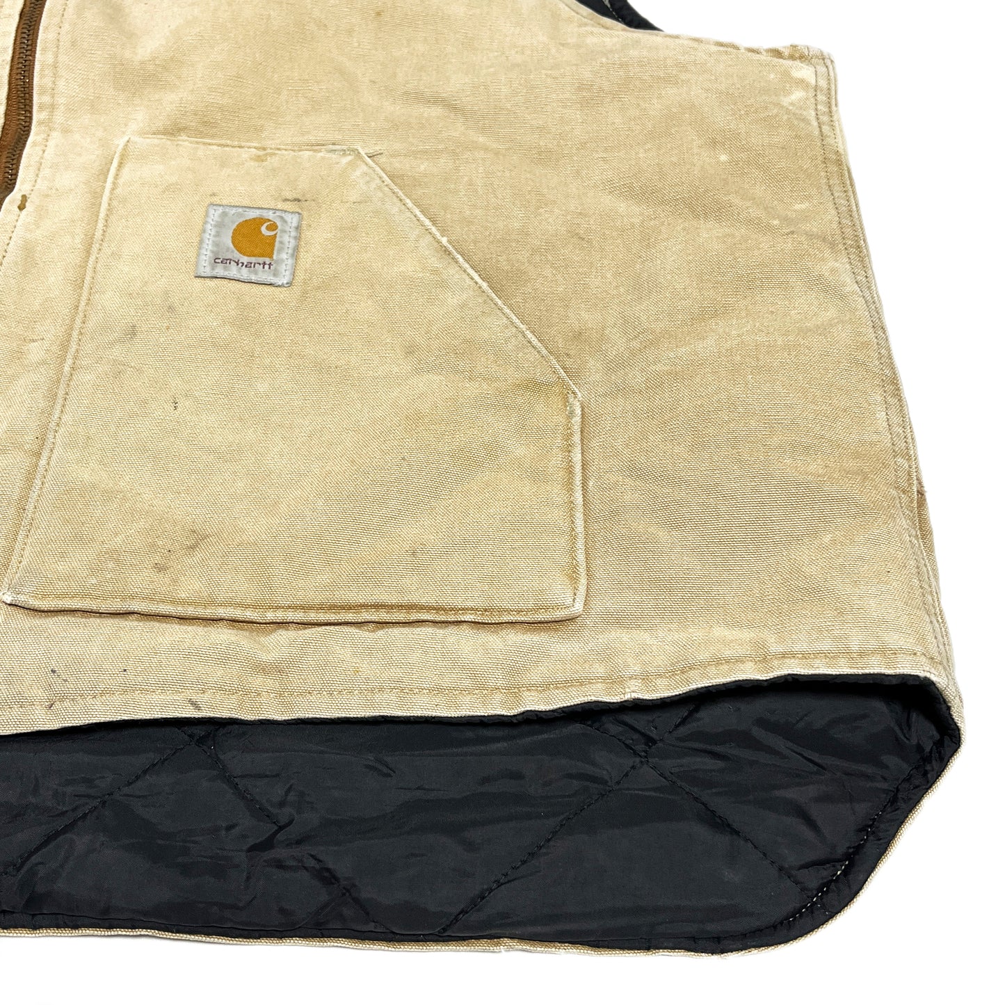 16 Carhartt ダックベスト ベージュ Size (XXL)位 ビッグサイズ!