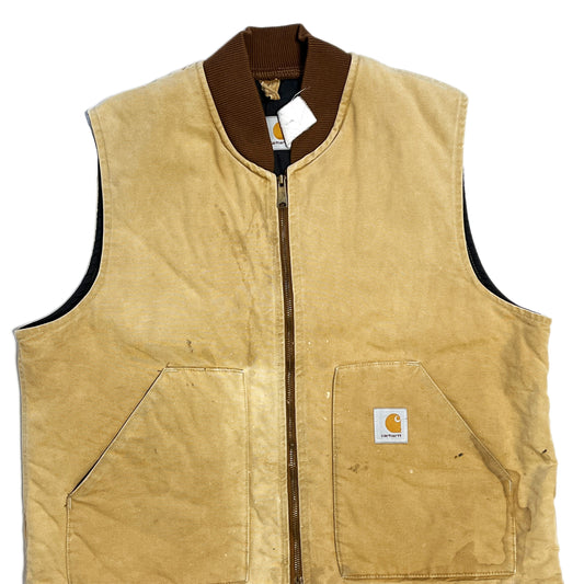 17 アメリカ製 Carhartt ダックベスト ベージュ Size (XL)位