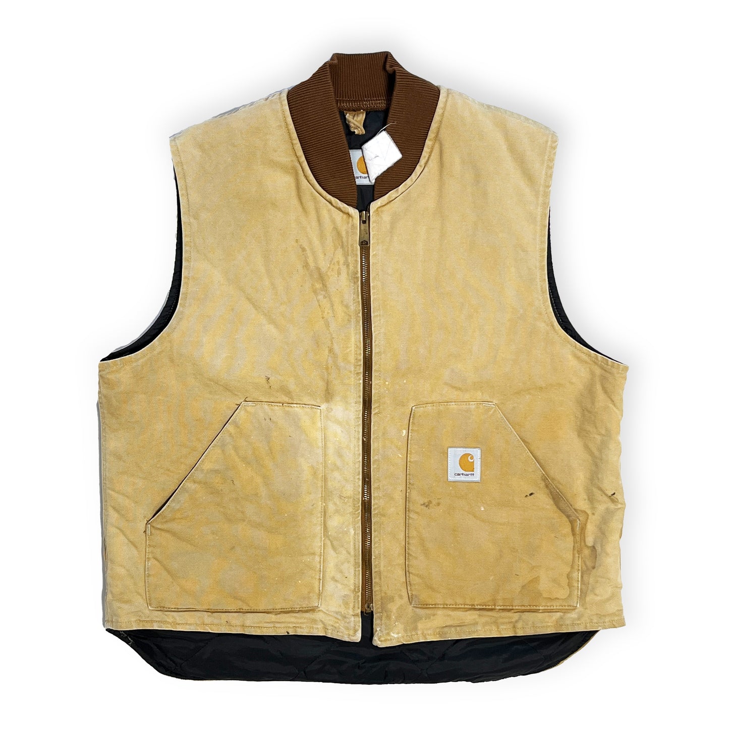 17 アメリカ製 Carhartt ダックベスト ベージュ Size (XL)位