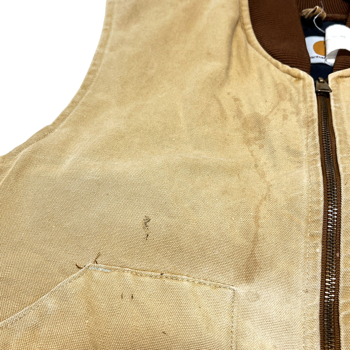 17 アメリカ製 Carhartt ダックベスト ベージュ Size (XL)位
