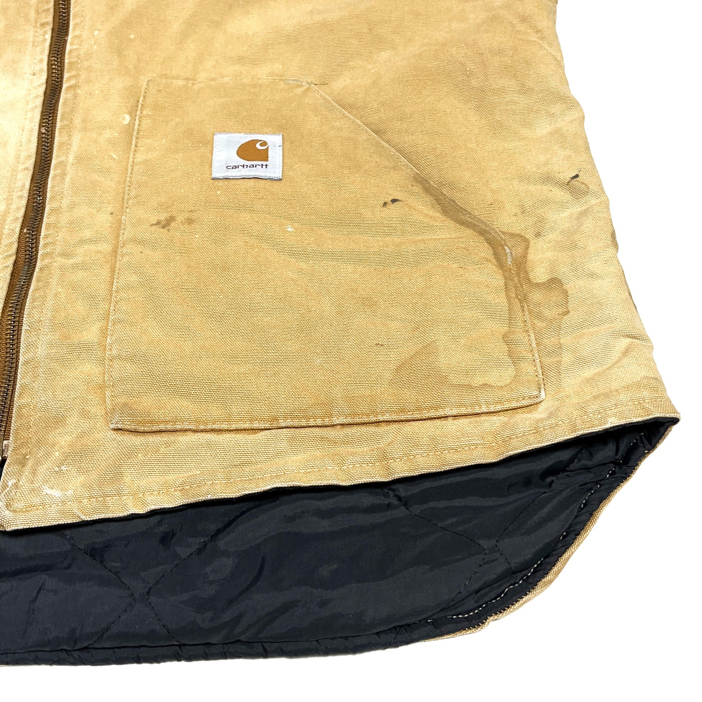 17 アメリカ製 Carhartt ダックベスト ベージュ Size (XL)位