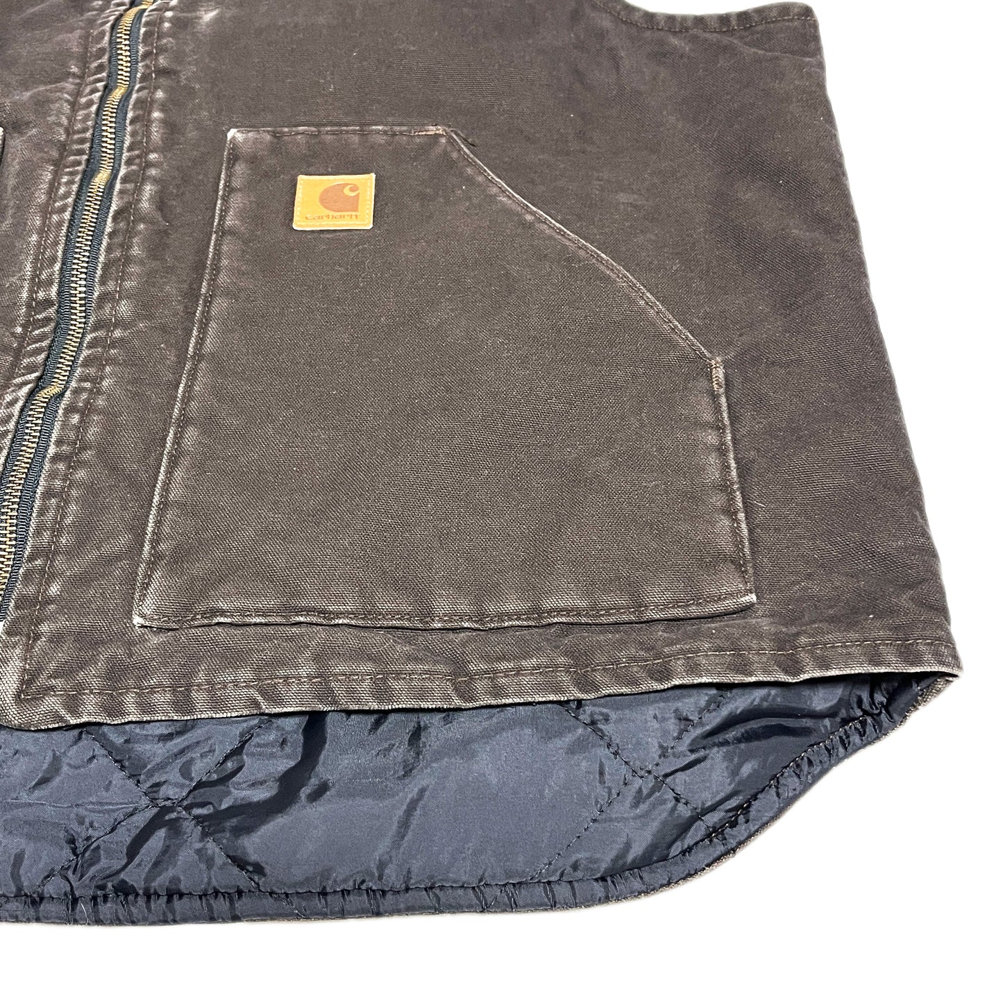 19 メキシコ製 Carhartt ダックベスト ブラウン Size (XL)