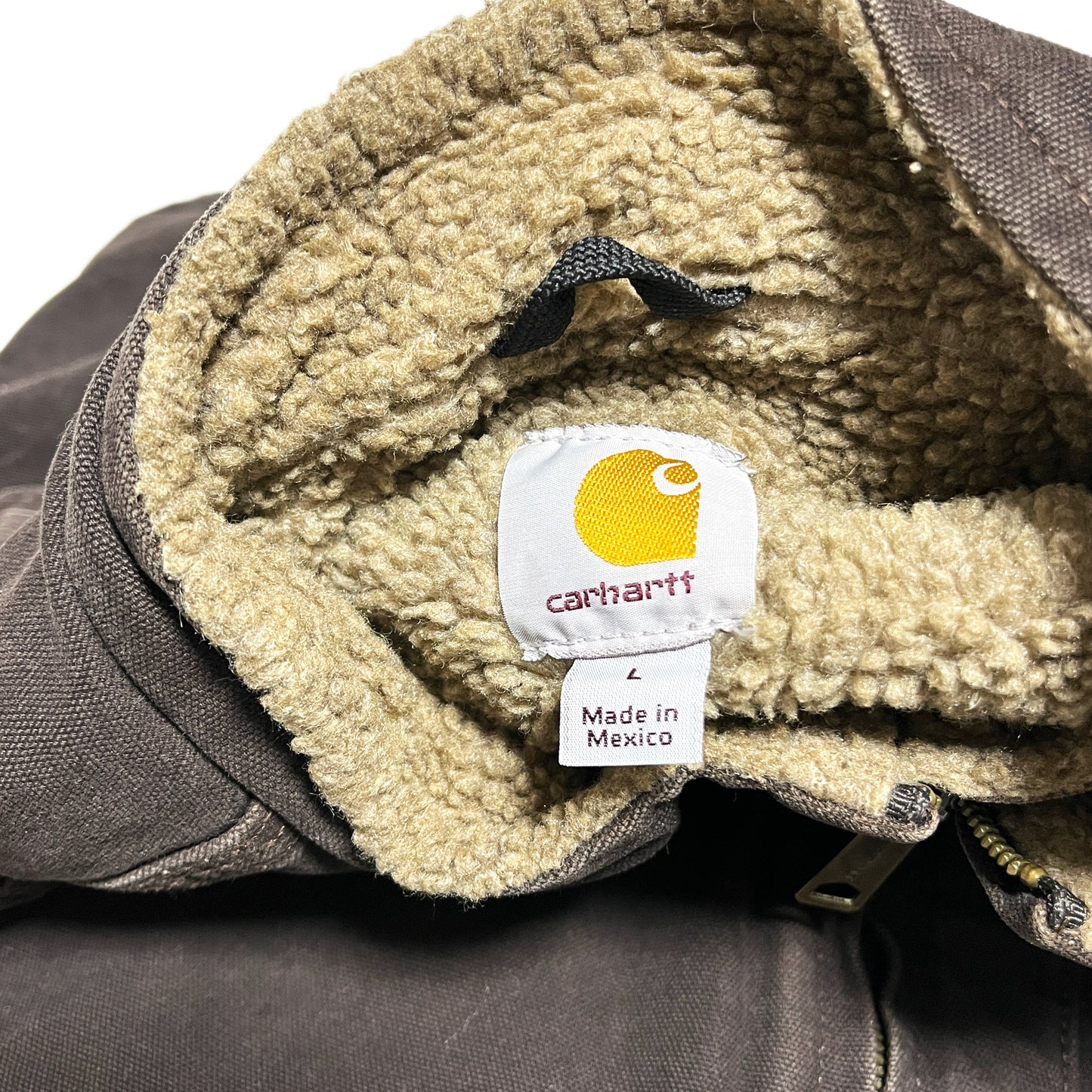 13 メキシコ製 Carhartt ダックベスト ボア ブラウン Size (L)