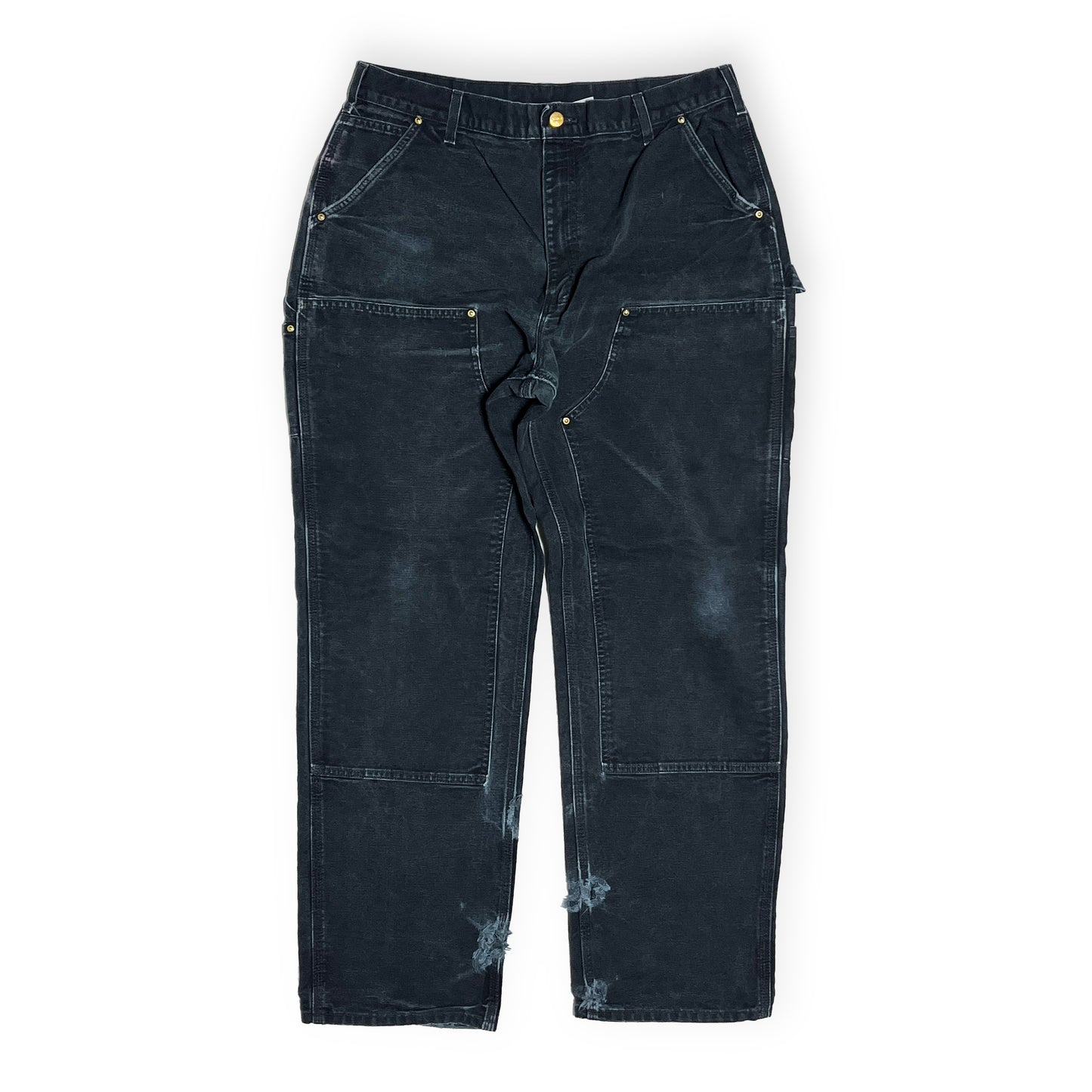 6 アメリカ製 Carhartt ダブルニー ペインターPT ブラック Size (W36 L33)位