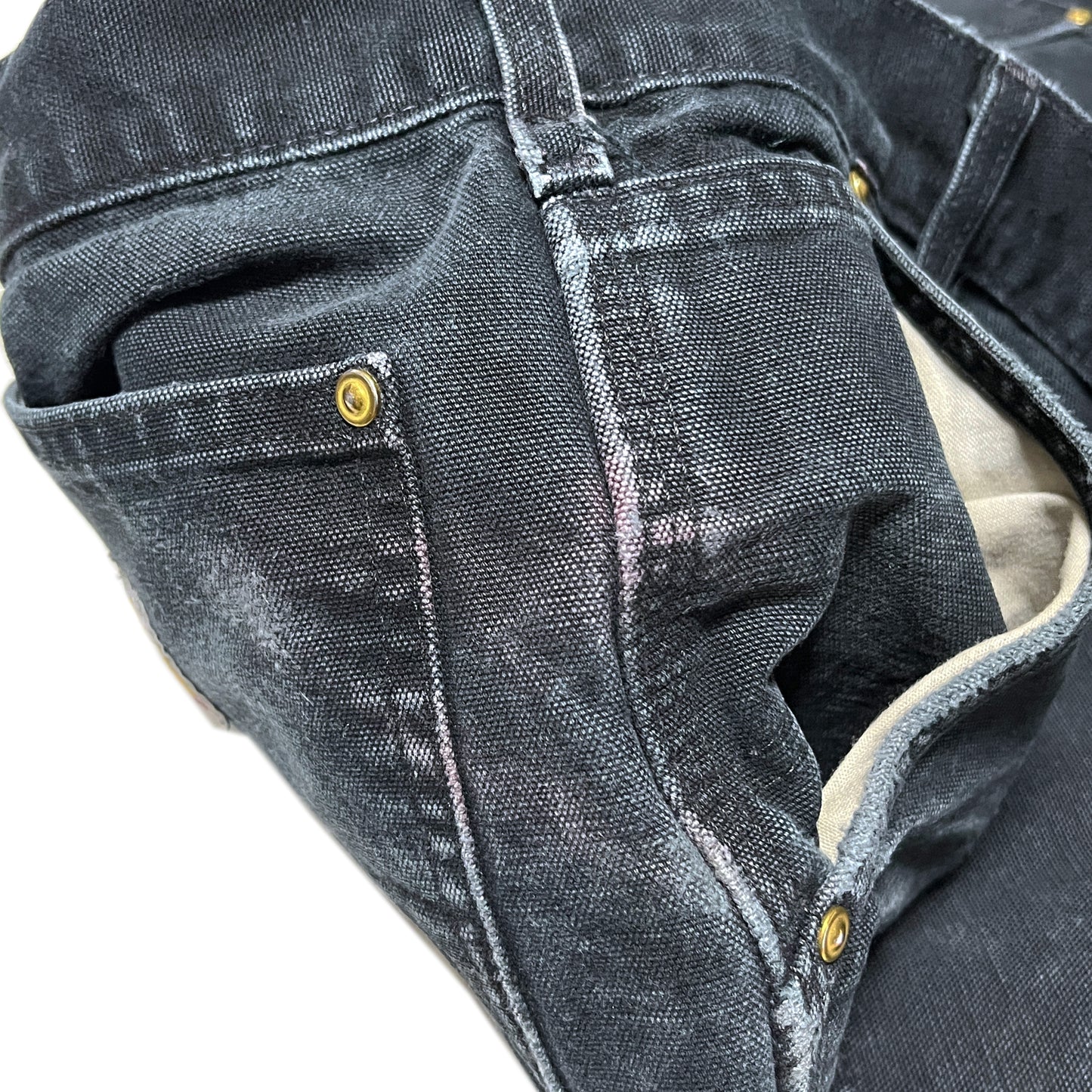6 アメリカ製 Carhartt ダブルニー ペインターPT ブラック Size (W36 L33)位