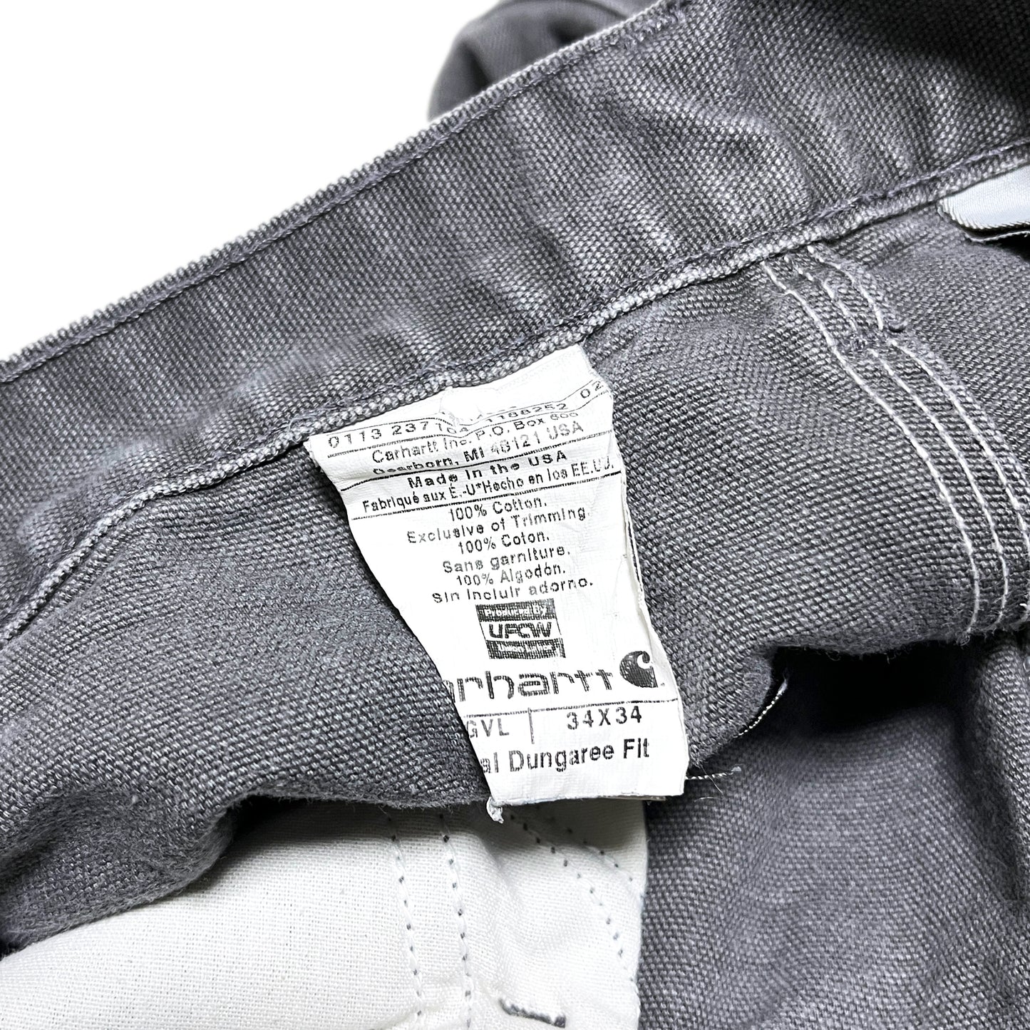 3 アメリカ製 Carhartt ダブルニー ペインターPT グレー Size (W33 L33)位