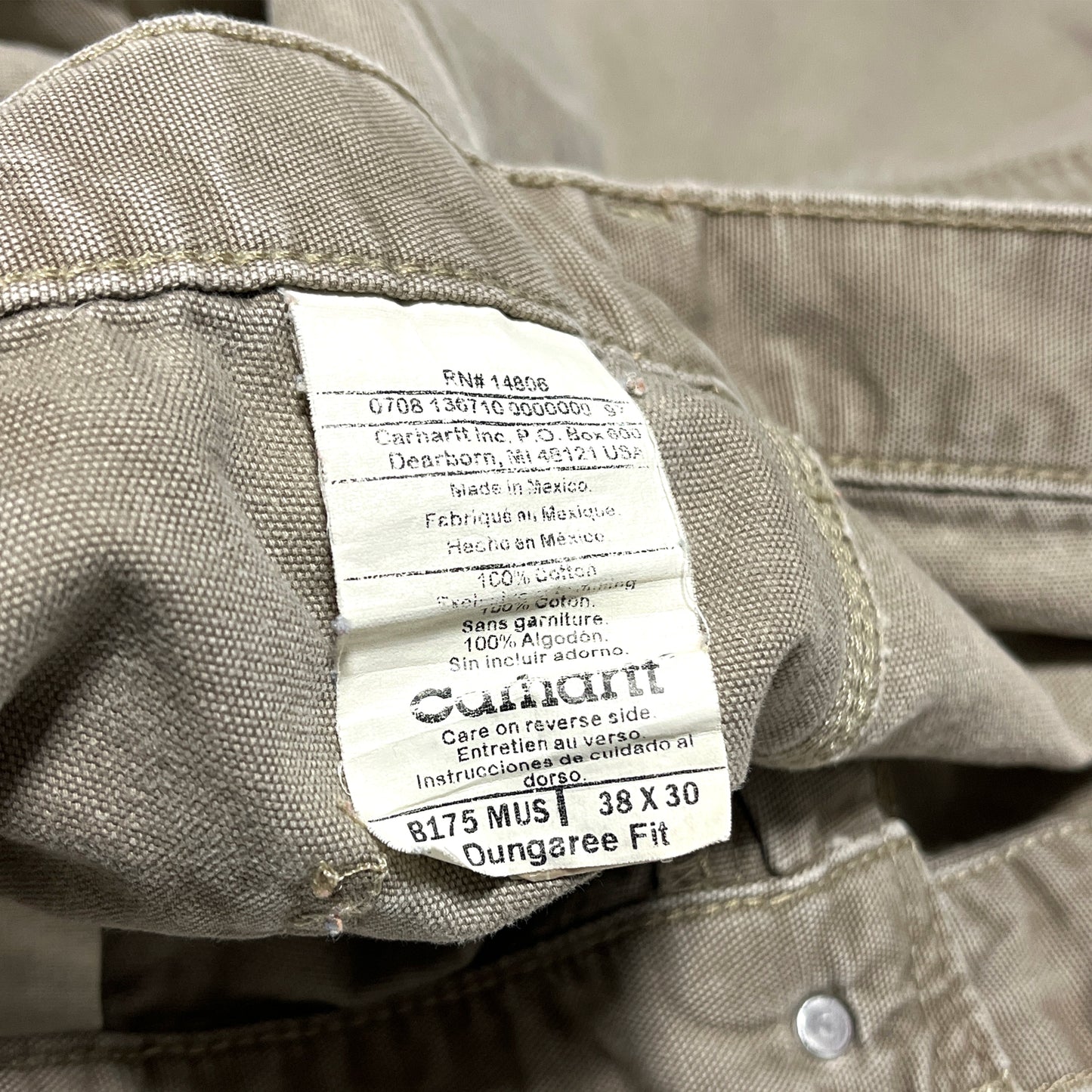 1 メキシコ製 Carhartt Duck PT Beige Size (W36 L30)位
