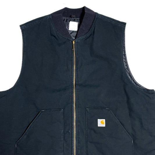 15 Carhartt ダックベスト ブラック Size (3XL) ビッグサイズ!