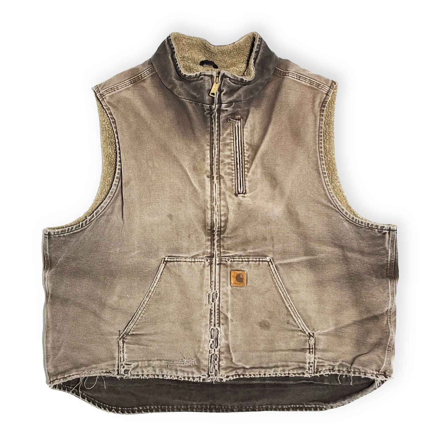 11 メキシコ製 Carhartt ダックベスト ボア ブラウン Size (3XL) ビッグサイズ!