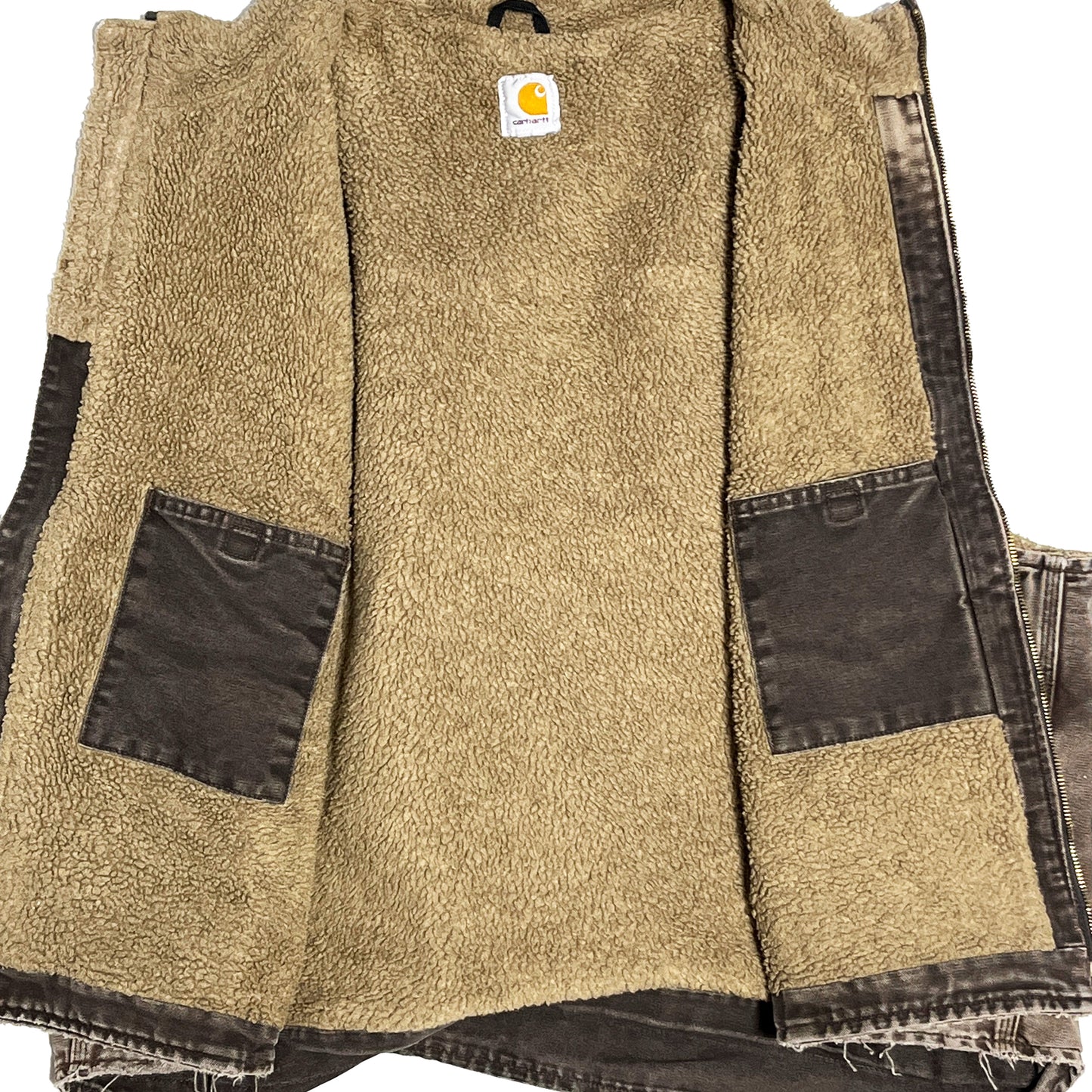 11 メキシコ製 Carhartt ダックベスト ボア ブラウン Size (3XL) ビッグサイズ!