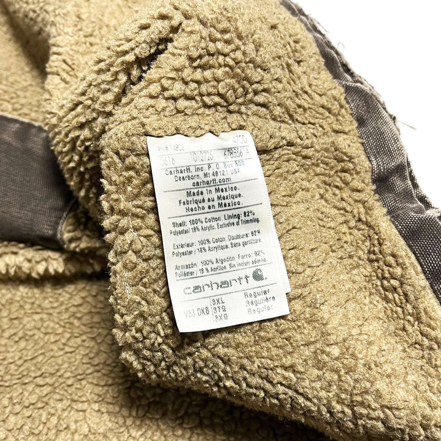 11 メキシコ製 Carhartt ダックベスト ボア ブラウン Size (3XL) ビッグサイズ!