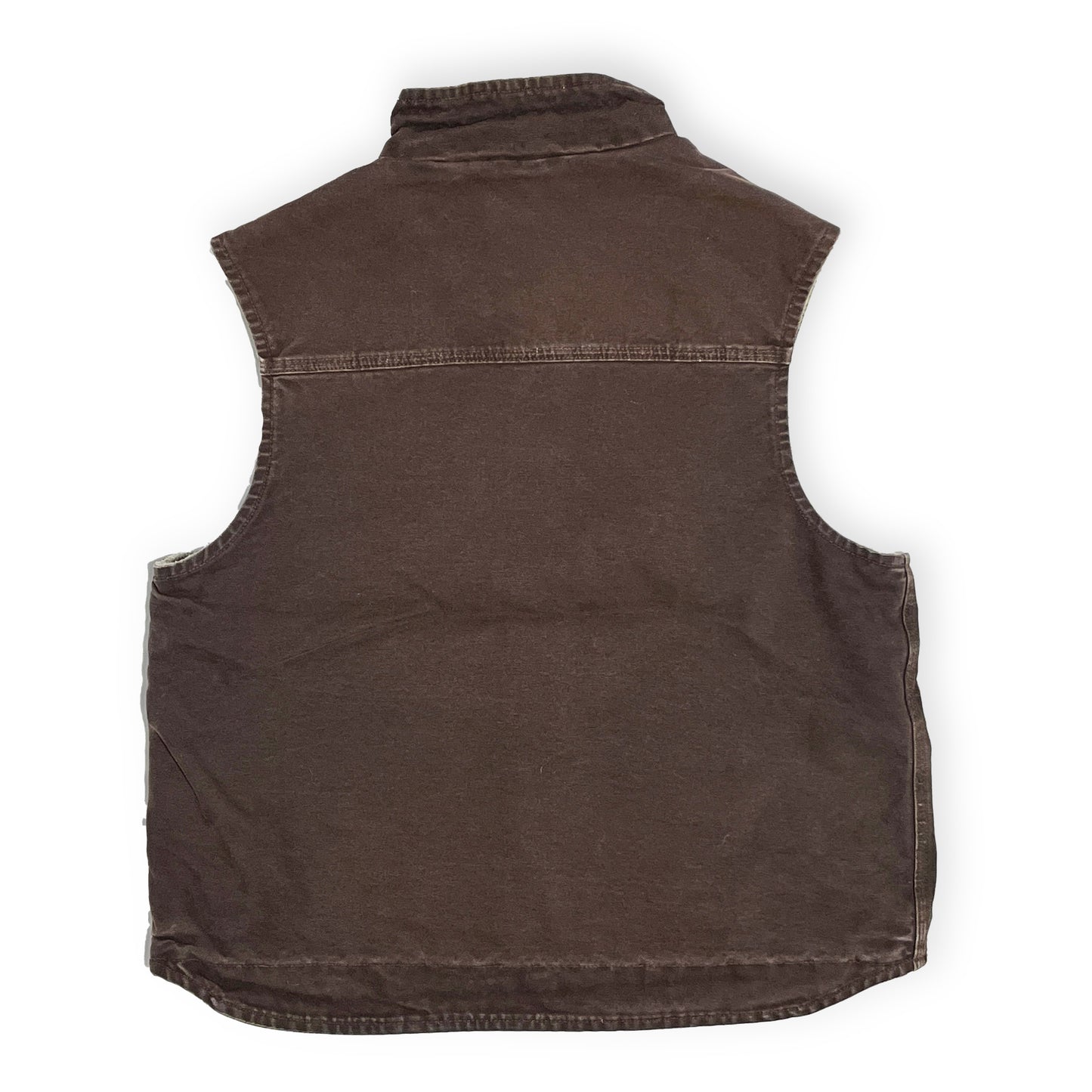 12 メキシコ製 Carhartt ダックベスト ボア ブラウン Size (XL)