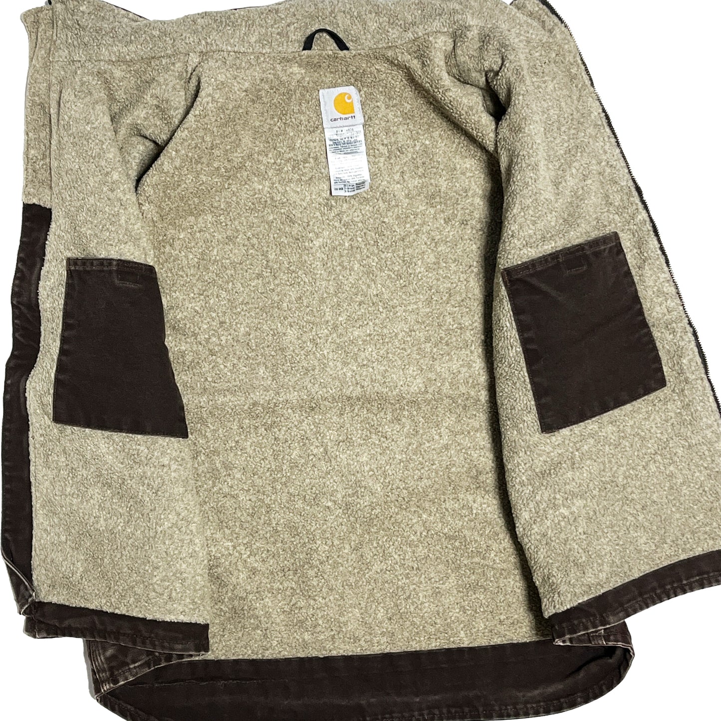 12 メキシコ製 Carhartt ダックベスト ボア ブラウン Size (XL)