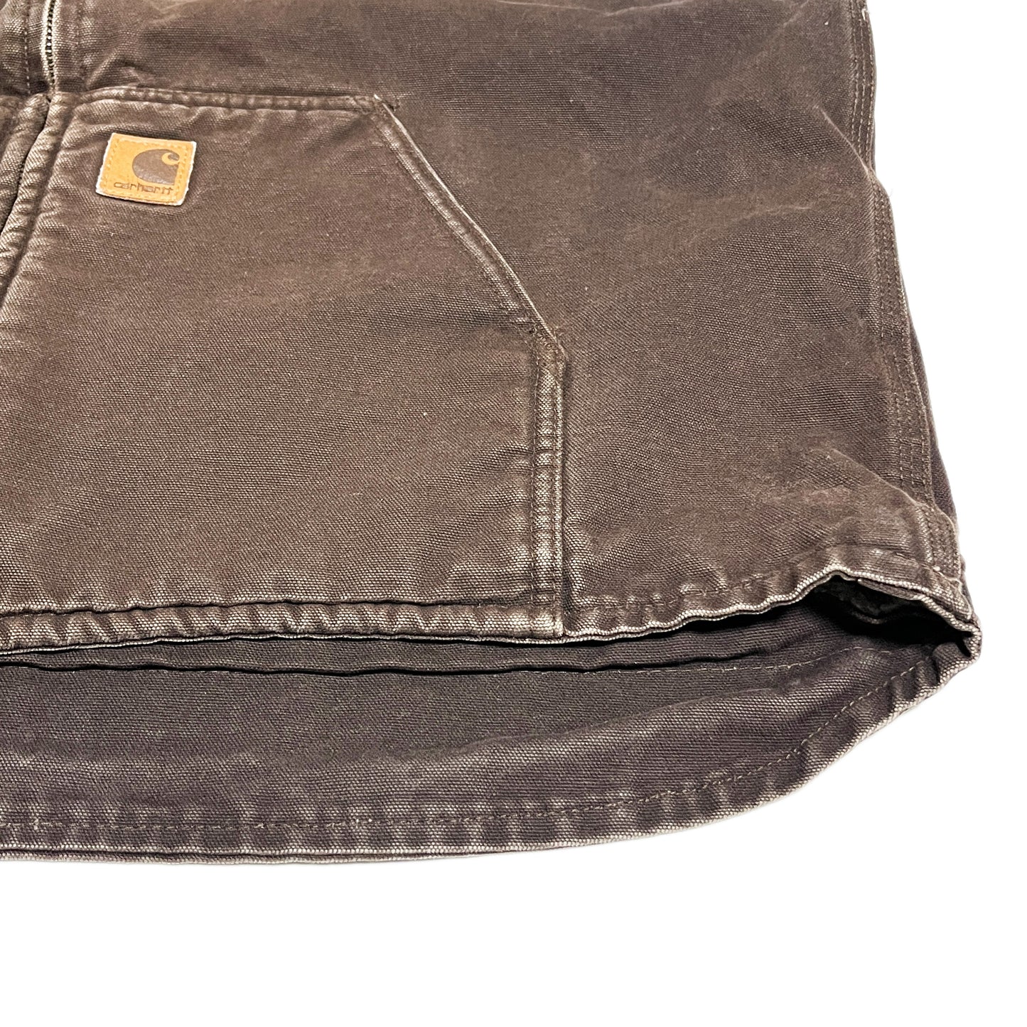 12 メキシコ製 Carhartt ダックベスト ボア ブラウン Size (XL)