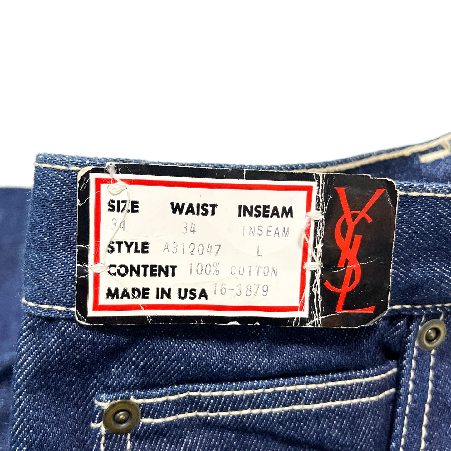 70's〜 Yves Saint-Laurent Denim PT Size (W33 L35)位 Deadstock