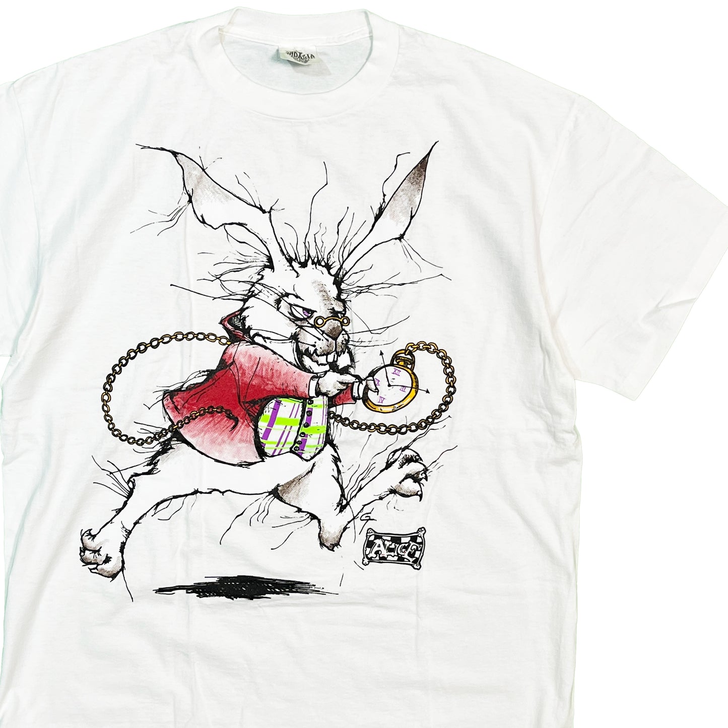90's ANDAZIA Alice in Wonderland 白うさぎ T Size (XXL) 希少サイズ!
