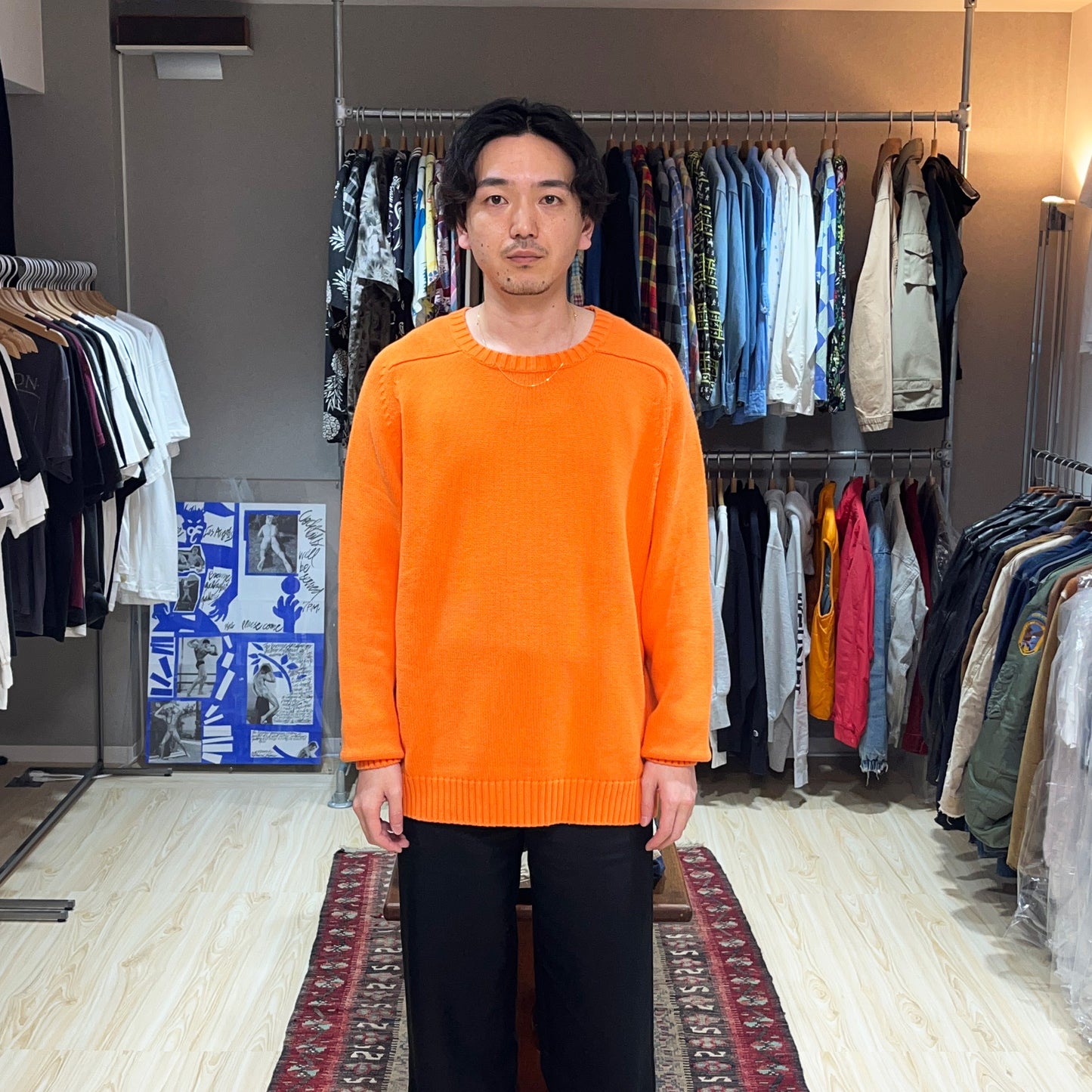 90's〜 LANDS' END Cotton Knit オレンジ! Size (XL)