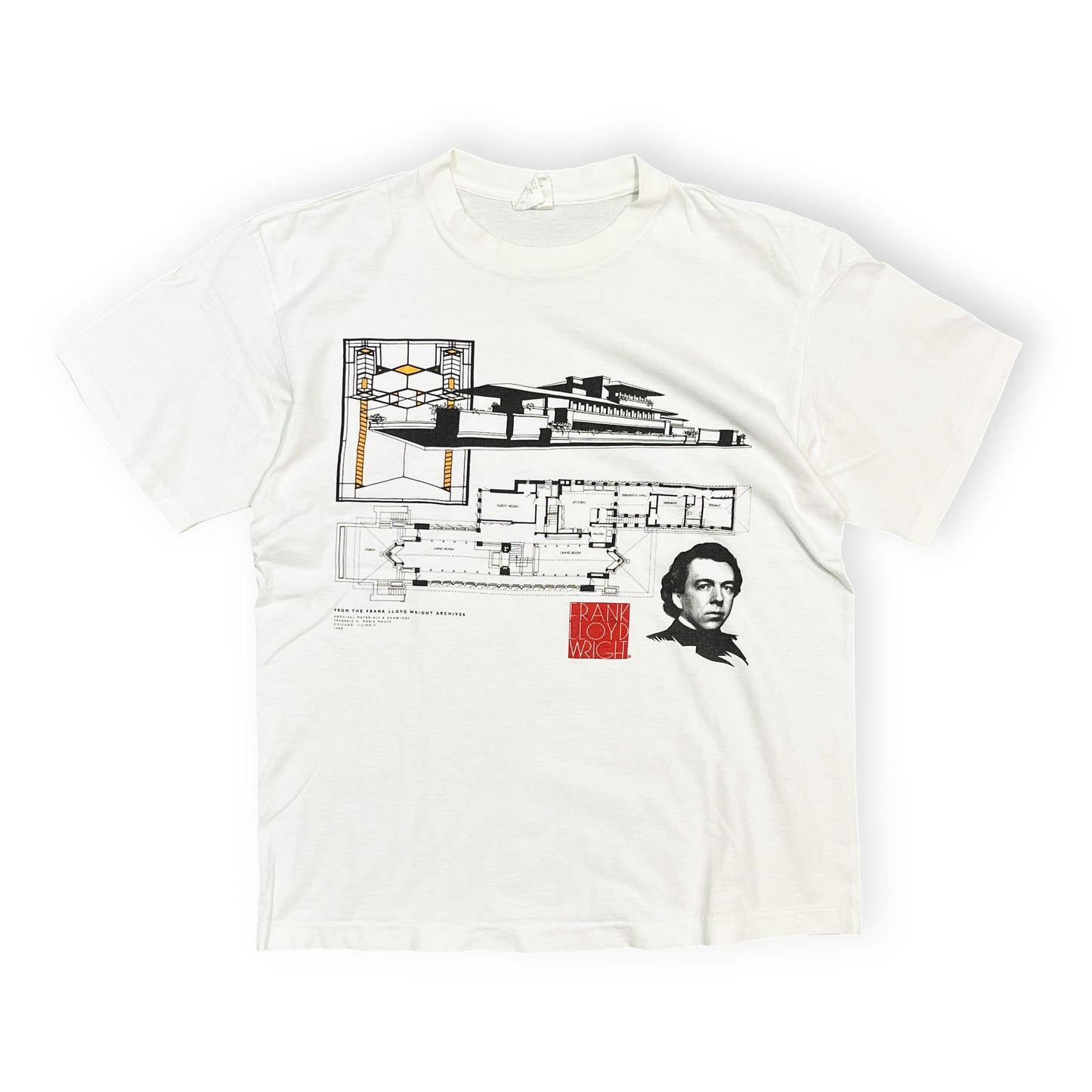 90's ANDAZIA Frank Lloyd Wright "Frederick C. Robie House" T Size (L)