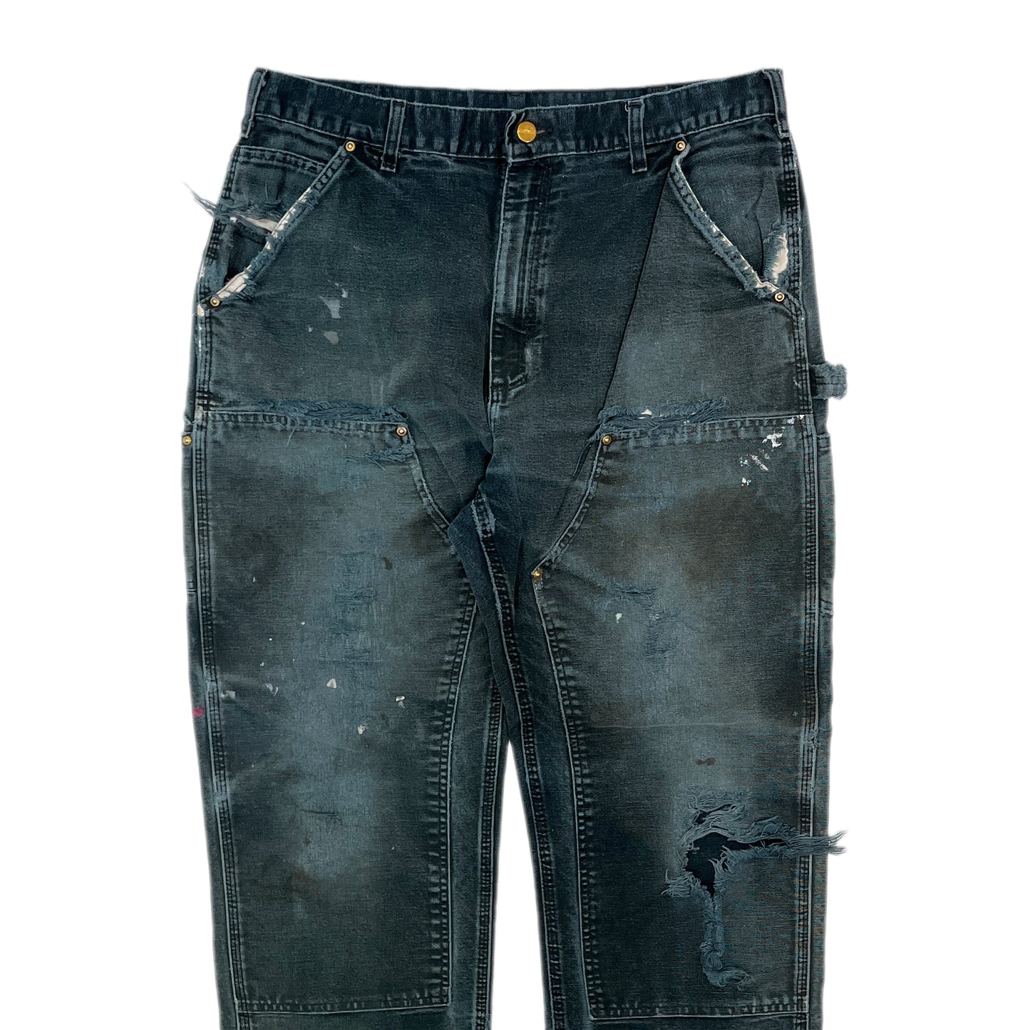 Carhartt ダブルニー ペインターPT 色褪せブラック Size (W36 L31)位 極上雰囲気!