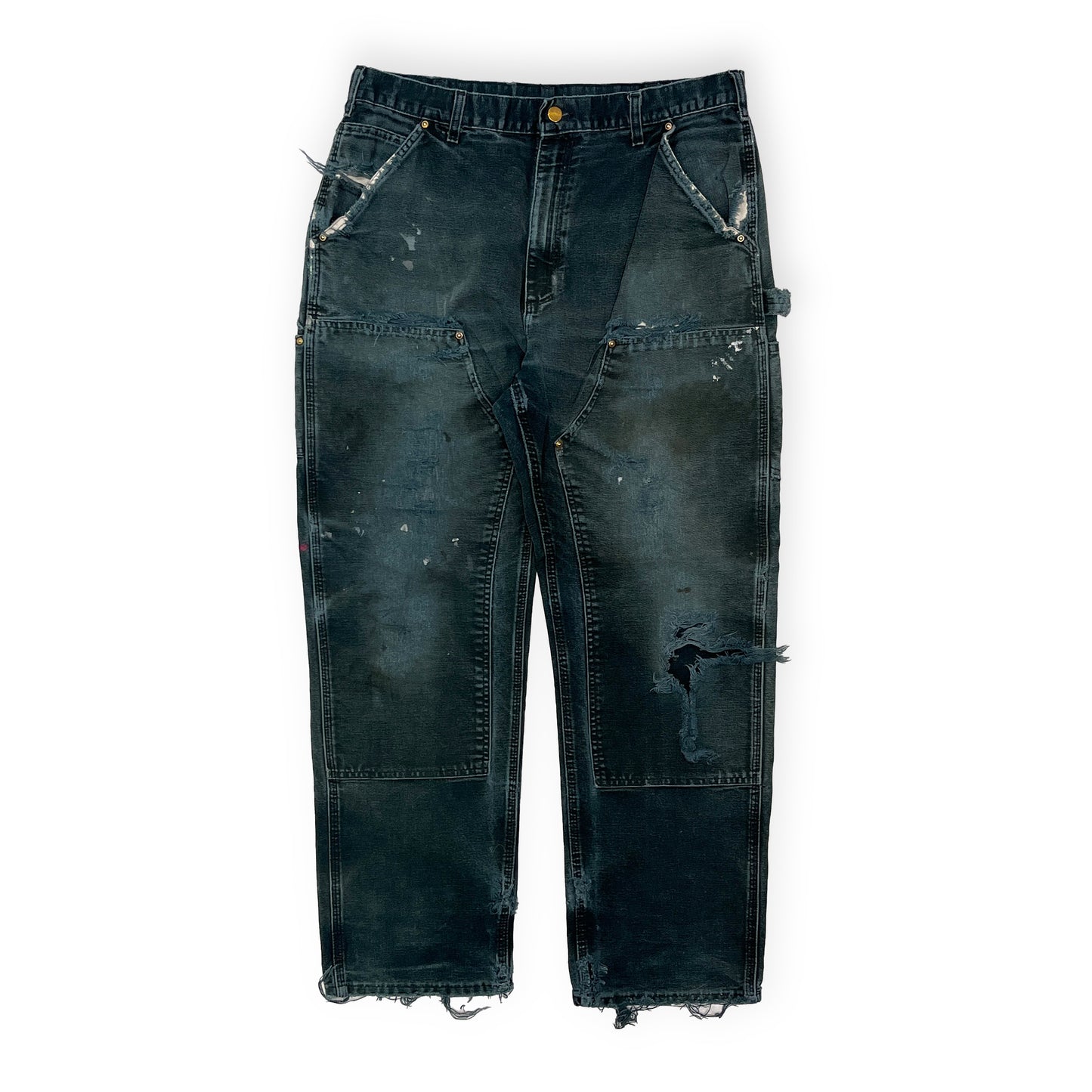 Carhartt ダブルニー ペインターPT 色褪せブラック Size (W36 L31)位 極上雰囲気!