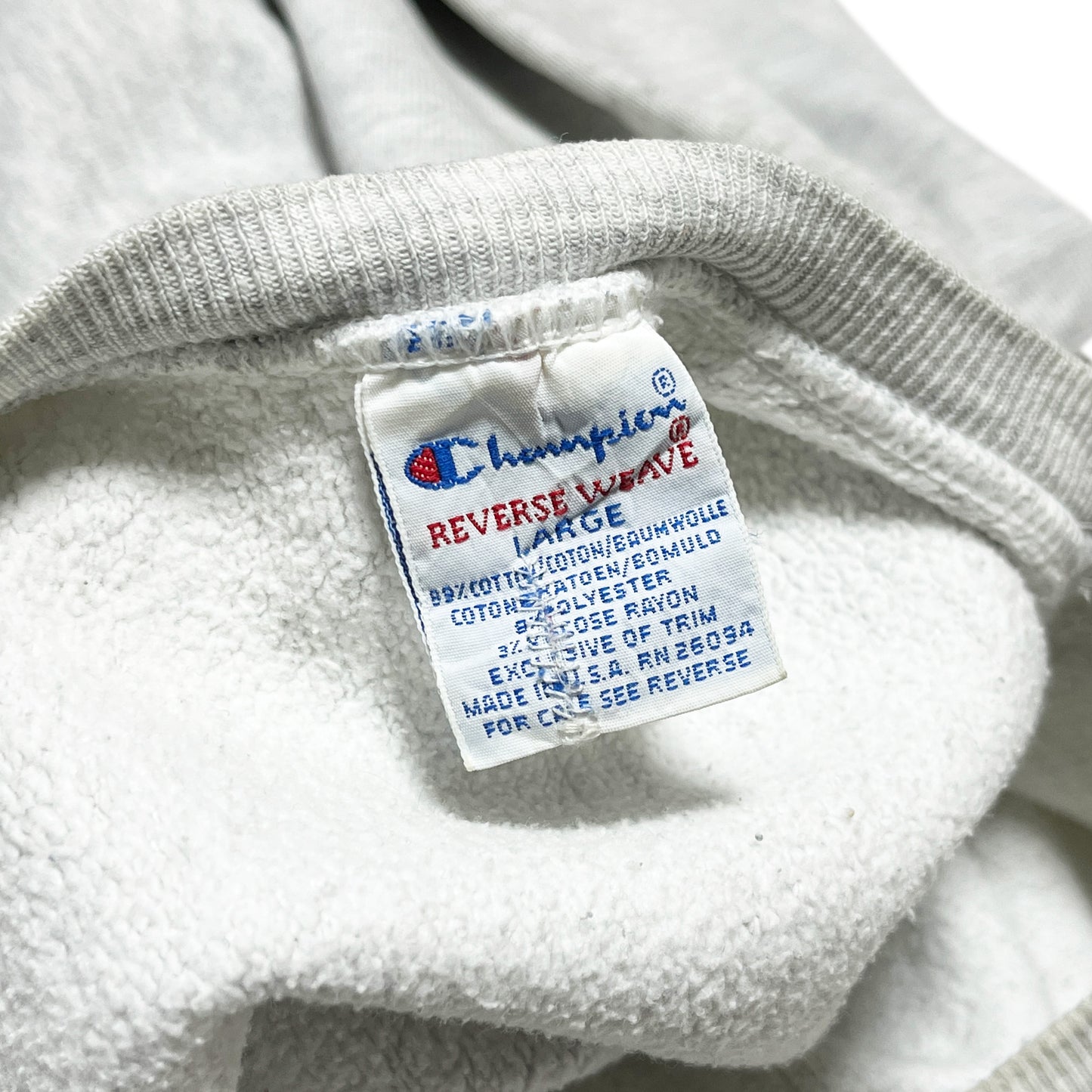 90's Champion R/W Gray 目無し Size (L) アメリカ製