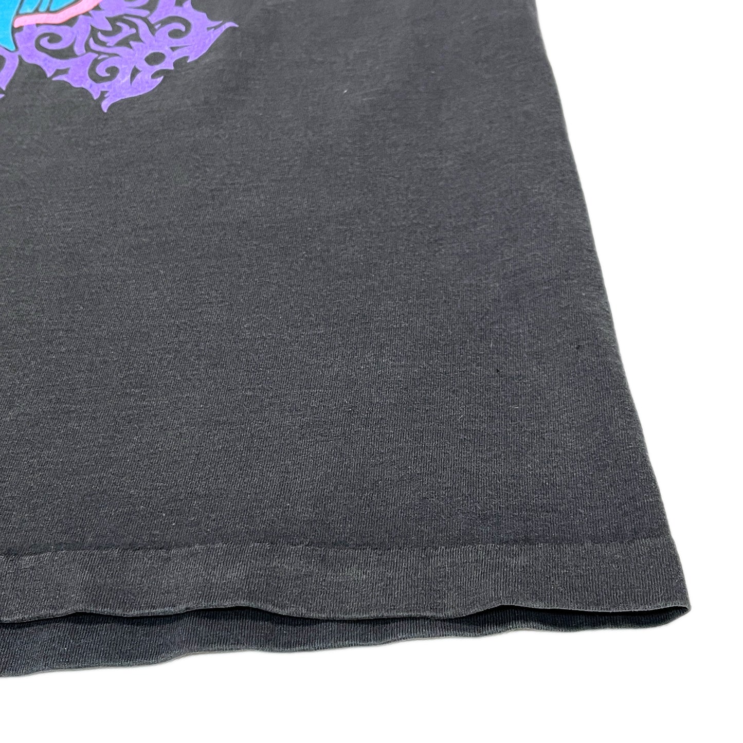 90s Giant Red Hot Chili Peppers T "Hanky Panky" XL ディテール 黒Tシャツの裾と素材の質感