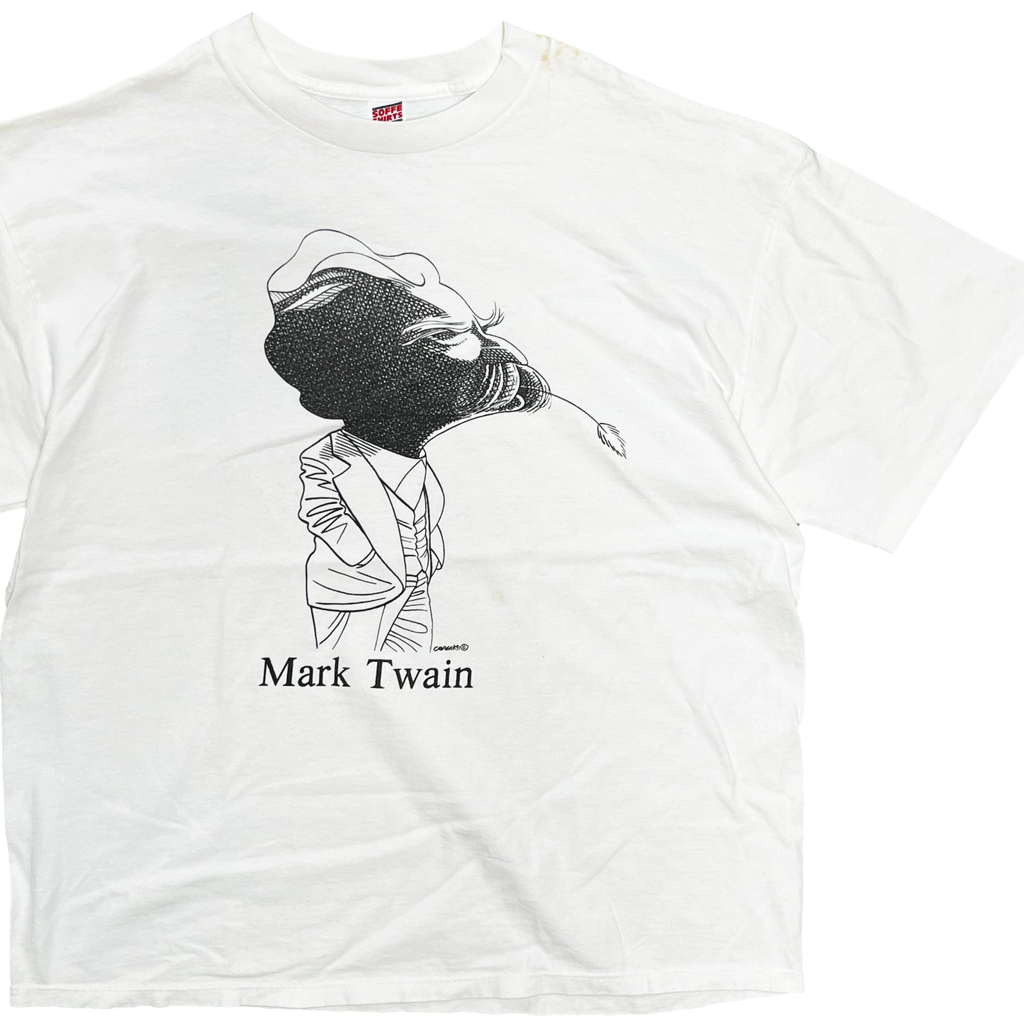 90's SOFFE SHIRTS Largely Literary Series "Mark Twain" T Size (XL)