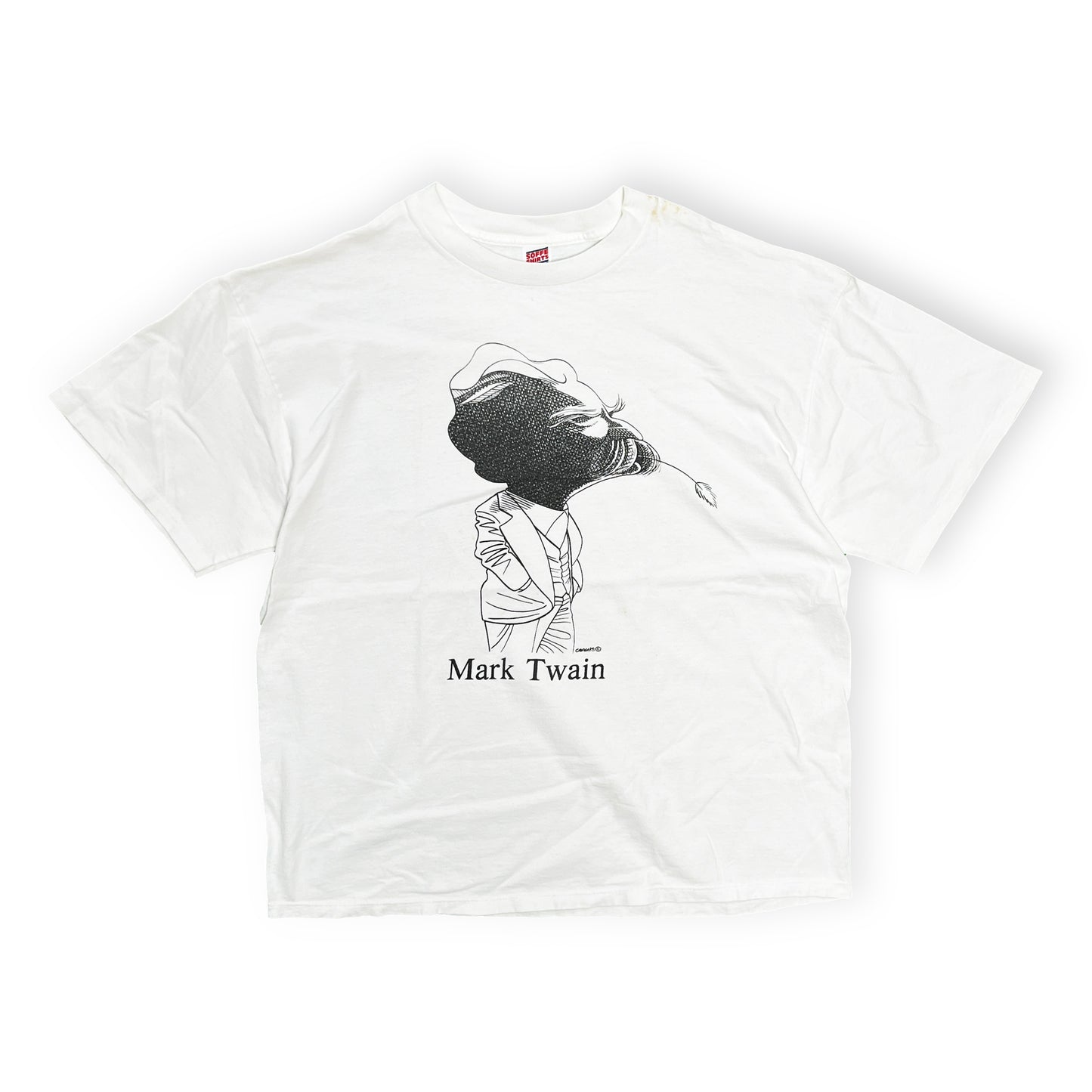 90's SOFFE SHIRTS Largely Literary Series "Mark Twain" T Size (XL)