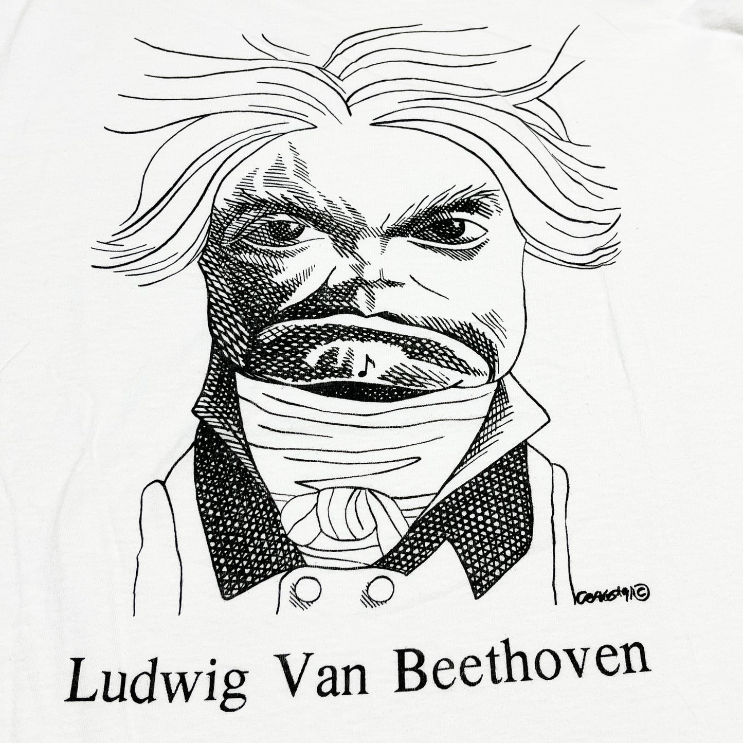 80's〜 Hanes Largely Literary Series "Beethoven" T Size (XL)